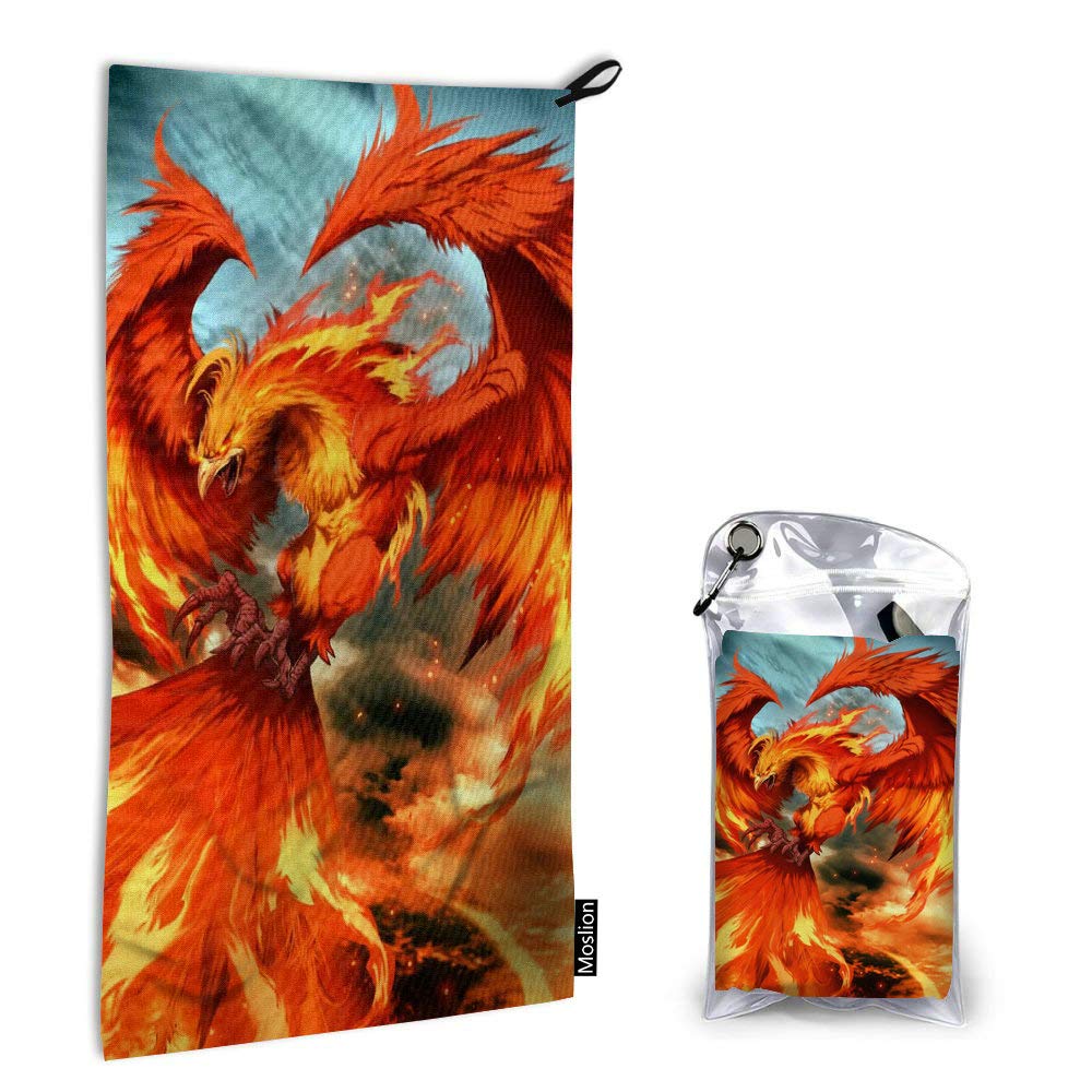 Premium Quick Dry Hand Towel Set - 15x31 Inch Soft Absorbent Bath & Kitchen Towels with Fantasy Phoenix Bird Design for Bathroom, Spa, Gym & Travel Use