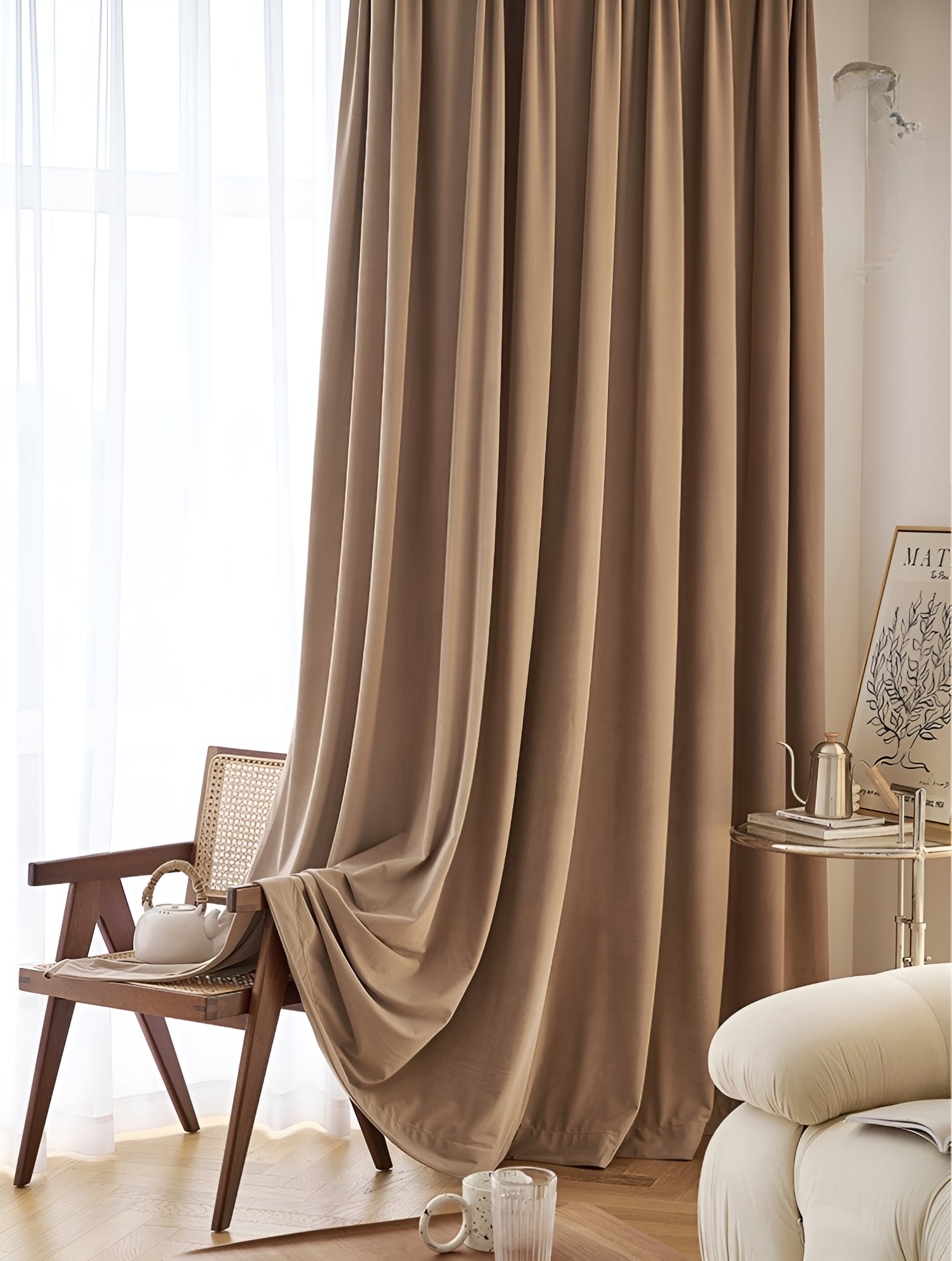 Emilee Solid Soundproof Blackout Custom Curtains for Bedroom & Living Room - Noise Reducing Thermal Insulated Window Drapes for Home & Office