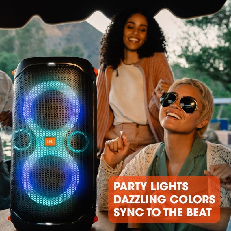 JBL PartyBox 110 Portable Bluetooth Speaker with Built-in LED Lights | Powerful Sound & Deep Bass | Wireless Party Speaker for Outdoor, Beach, Pool Parties & Home Entertainment (Black)