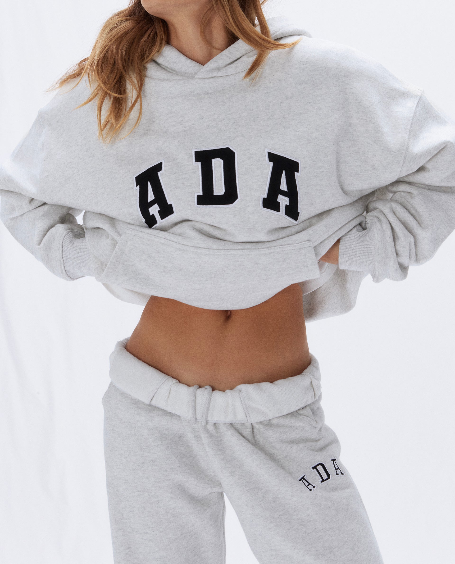 ADA Sweatpants for Women - Light Grey Melange Joggers, Soft Comfortable Lounge Pants for Yoga, Running & Casual Wear