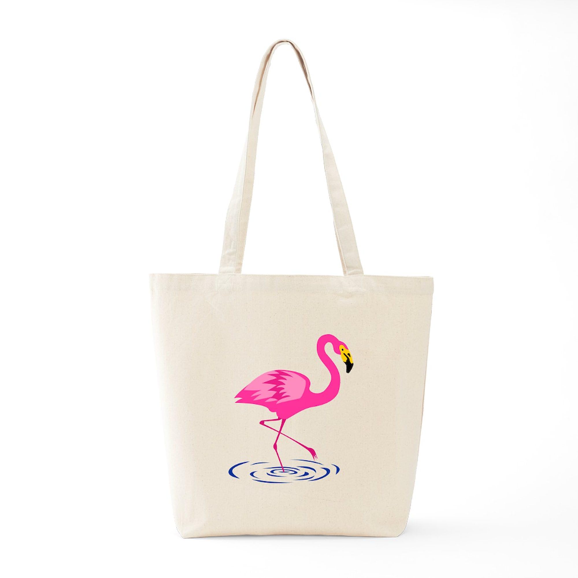 Pink Flamingo One-Legged Canvas Tote Bag - Eco-Friendly Reusable Shopping Bag for Beach, Grocery & Daily Use | Natural Cotton Carryall
