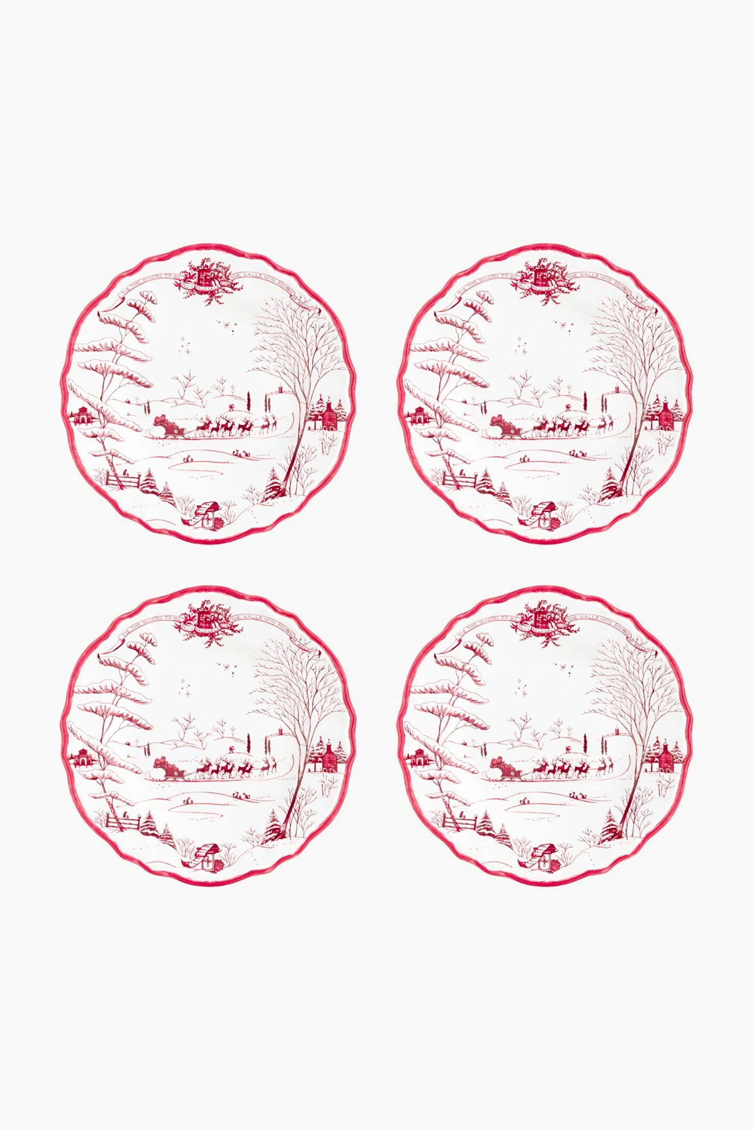 Juliska Winter Frolic Melamine Dinner Plates Set of 4 - Durable & Stylish for Holiday Entertaining & Everyday Dining