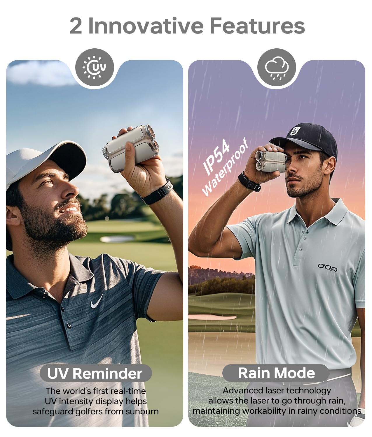 Premium Laser Golf Rangefinder with Slope - High Precision Flag Lock & Vibration, Triangulation Mode, UV & Rain Protection - Perfect Golf Gift for Men (Ideal for Course Play, Tournament Practice & Outdoor Golfing)