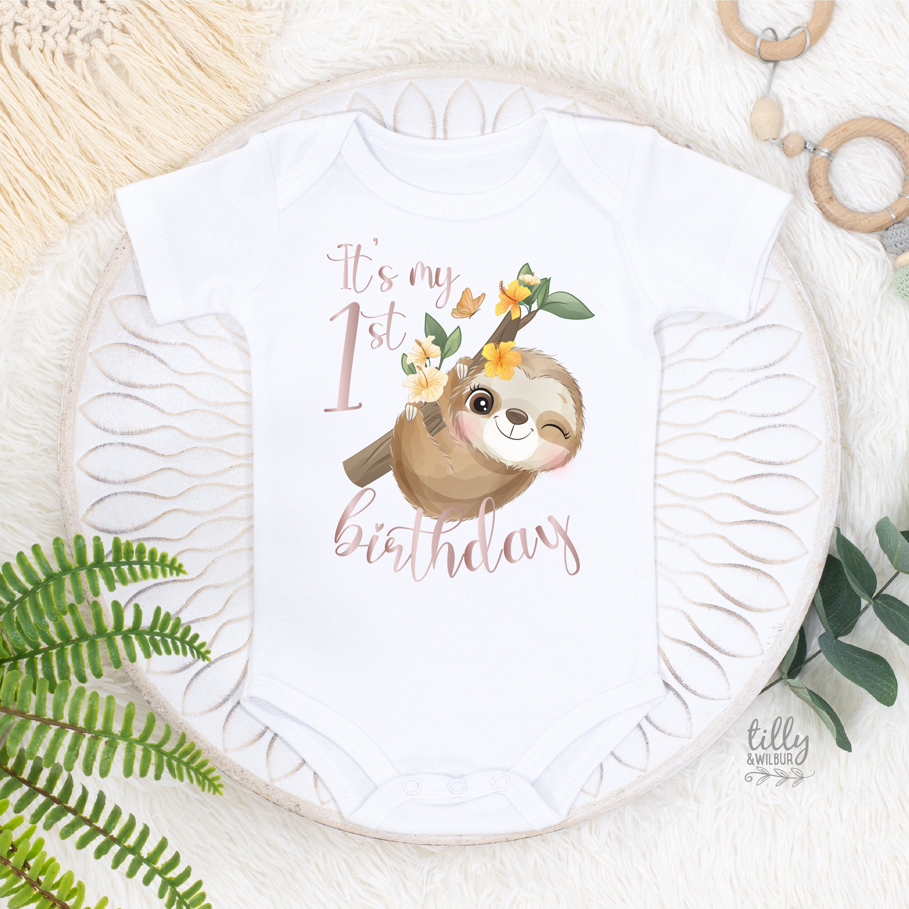 Adorable Sloth Baby Onesie for 1st Birthday - Soft & Cute Outfit for Boys & Girls - Perfect for Birthday Photos, Parties & Special Occasions