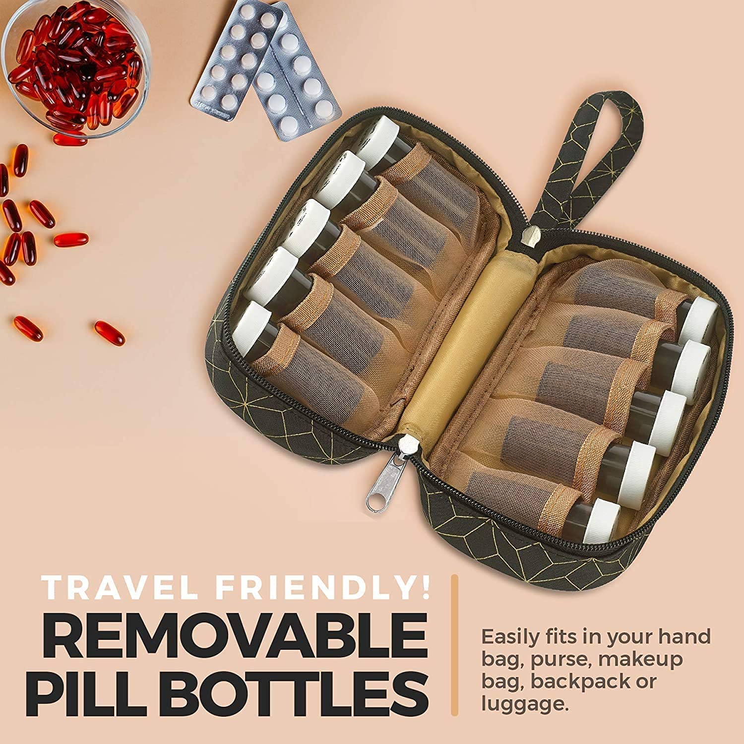 7-Day Pill Organizer with 6 Extra Daily Bottles - Weekly & Daily Medicine Storage Case (2-Pack) - Perfect for Travel, Home, and Office Medication Management