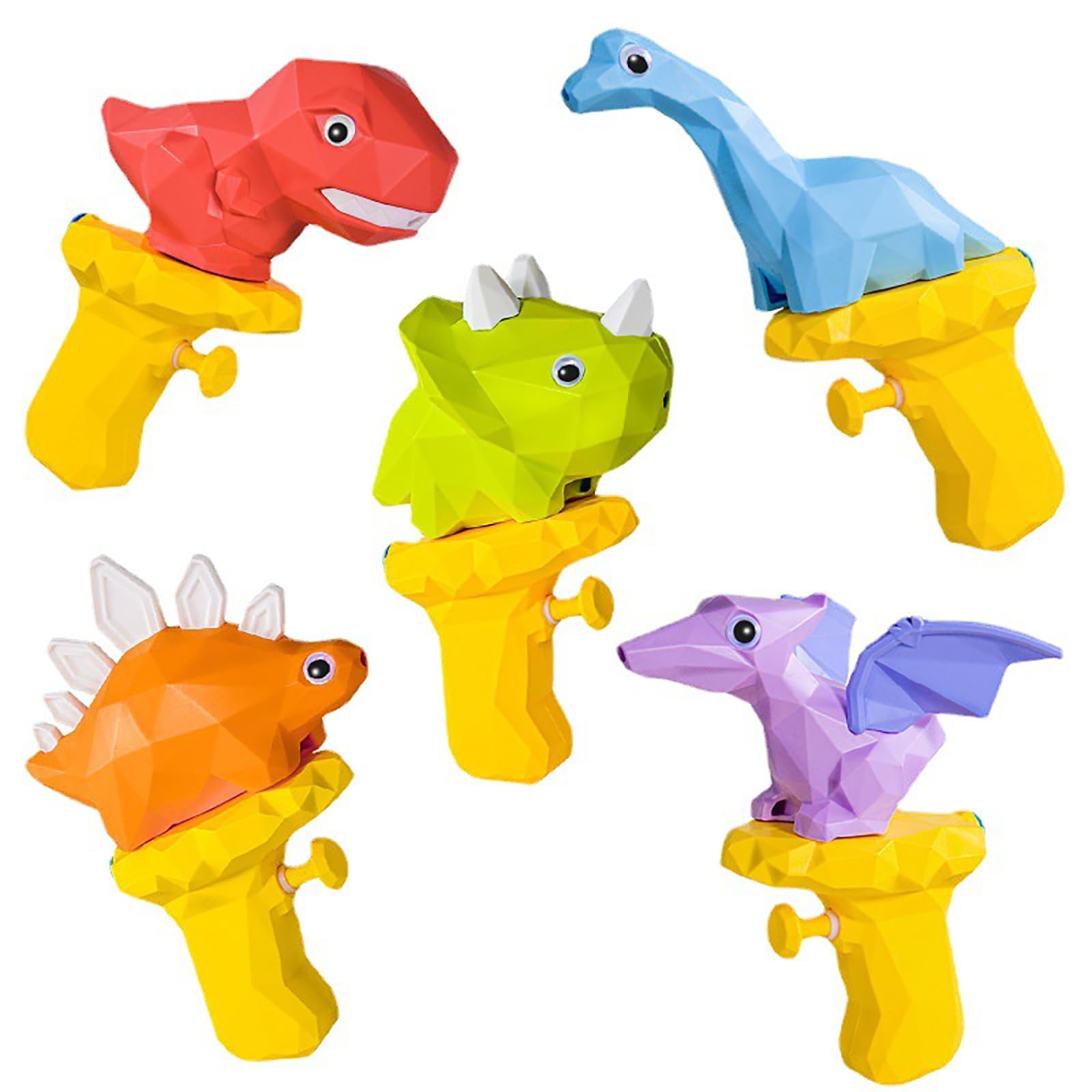 Dinosaur Water Guns for Kids - 5 Pcs Summer Outdoor Toys for Boys & Girls 3+ | Pool & Beach Fun