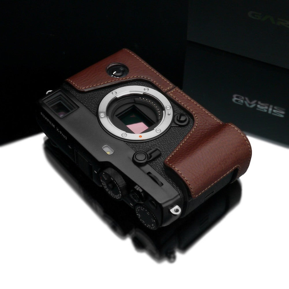 Gariz XS CHXP3BR Genuine Brown Leather Half Case for Fujifilm X-Pro3 Camera - Perfect for Travel, Street Photography & Everyday Protection