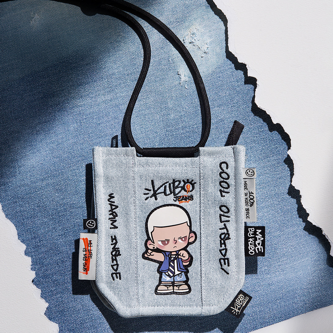 POP MART KUBO JEANS Series Mini Bag - Cute Denim Crossbody Purse for Women | Perfect for Daily Use, Shopping & Travel Accessories