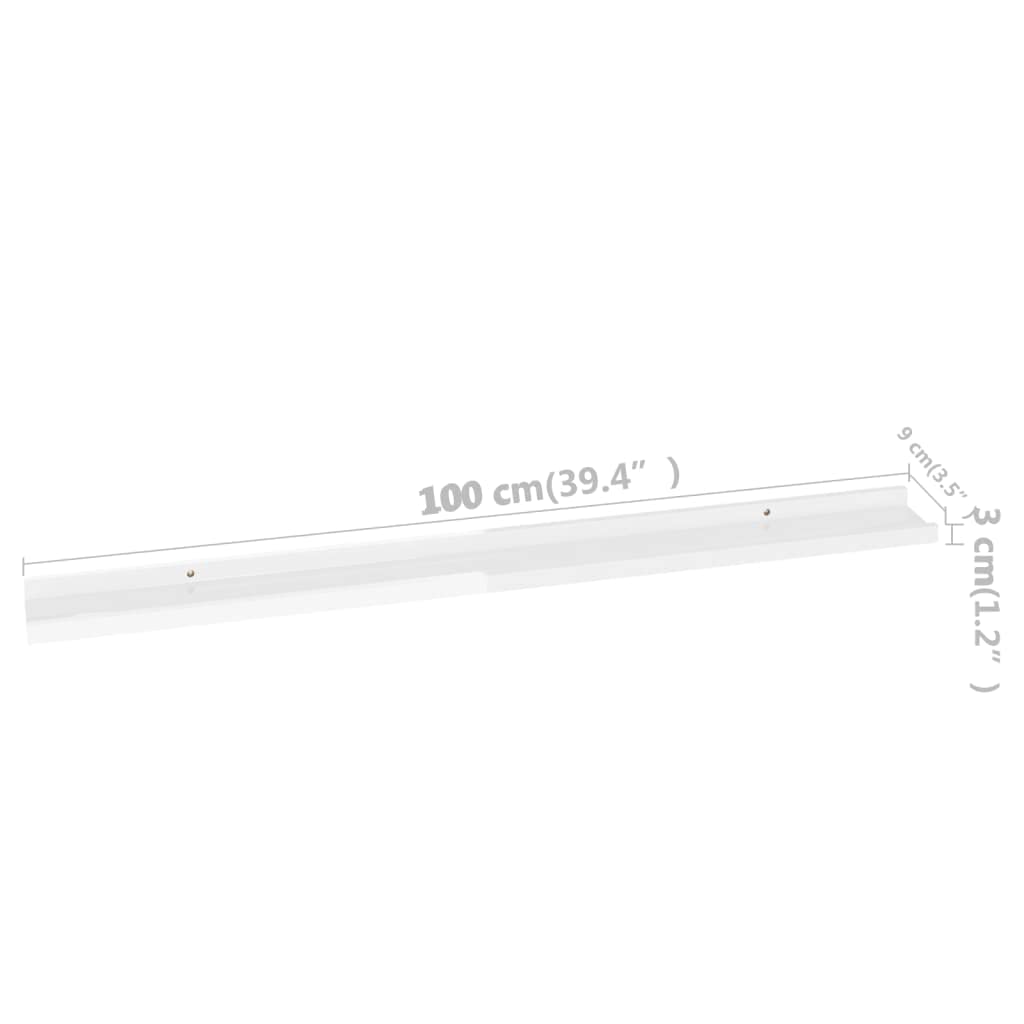 4-Pack High Gloss White Wall Shelves 39.4