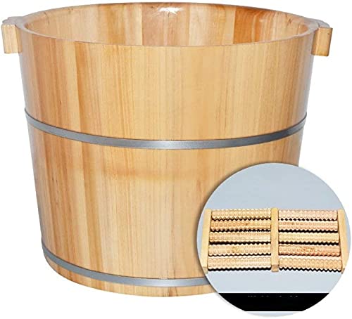 Wooden Foot Spa Basin - Home Use Foot Bath Bucket for Relaxation, Muscle Pain Relief & Pedicure | Natural Hydro Massage Wooden Sauna Tub for Feet | Perfect for Home Spa, Self-Care & Stress Relief