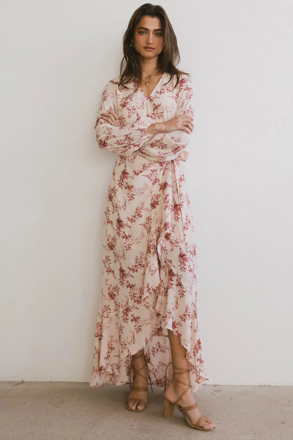 Mariana Floral Wrap Dress for Women - Elegant Summer Midi Dress with V-Neck & Belt - Perfect for Beach Vacations, Date Nights & Garden Parties | FINAL SALE