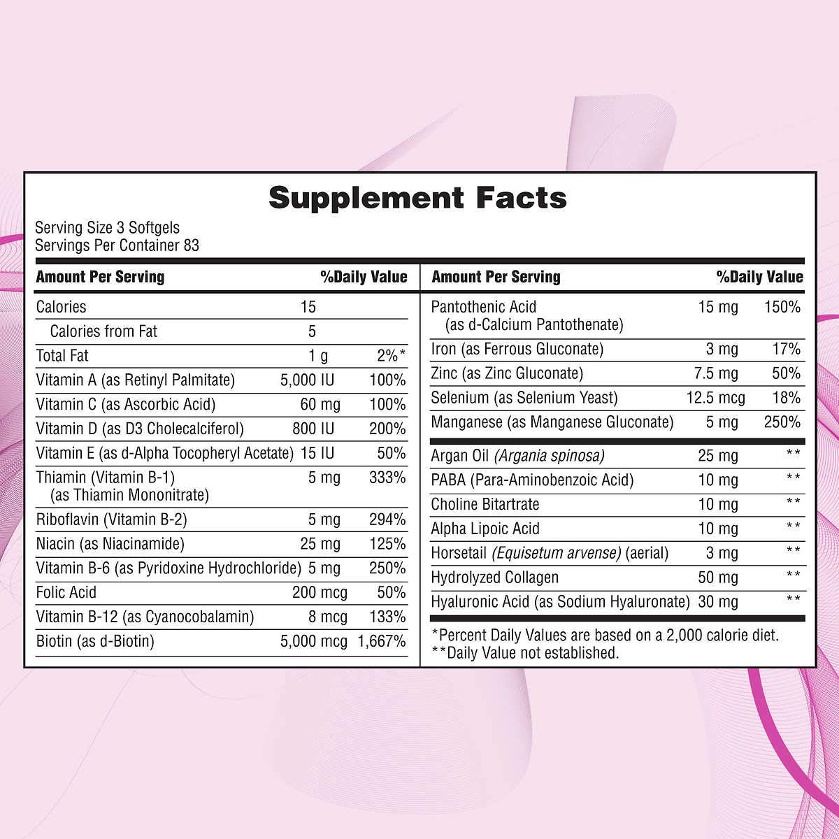 Nature's Bounty Hair Skin & Nails Supplement with Biotin & Collagen - 250 Softgels (5 Pack) - Promotes Healthy Hair Growth, Strong Nails & Glowing Skin for Women & Men