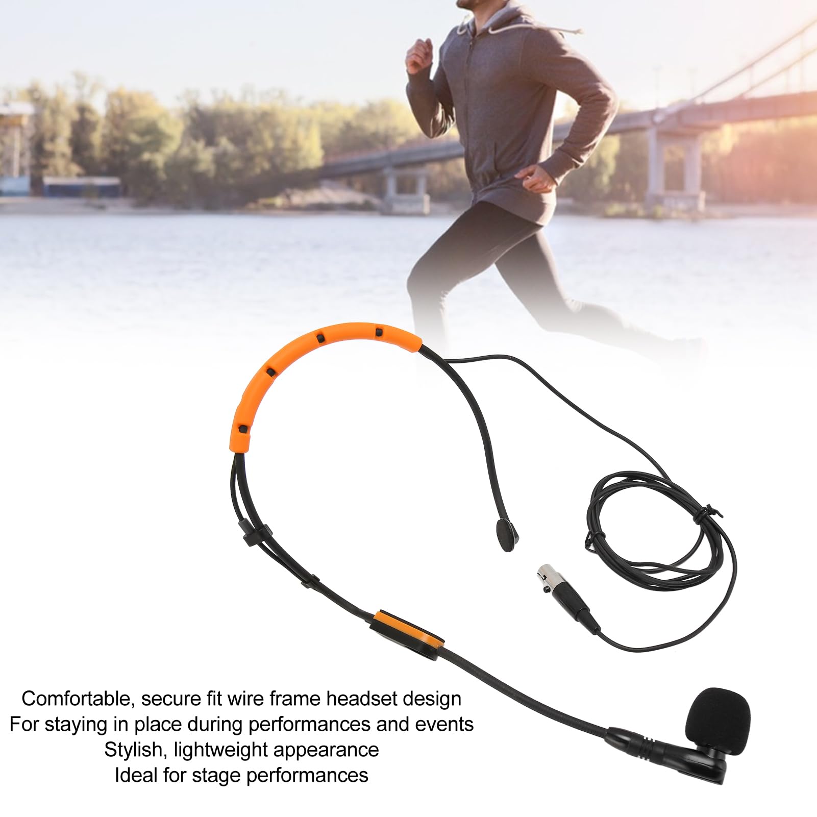 Professional Headworn Condenser Microphone with Hydrophobic Structure - PGA31 SM31 SM35 Compatible (Yellow) - Ideal for Live Performances, Broadcasting & Studio Recording