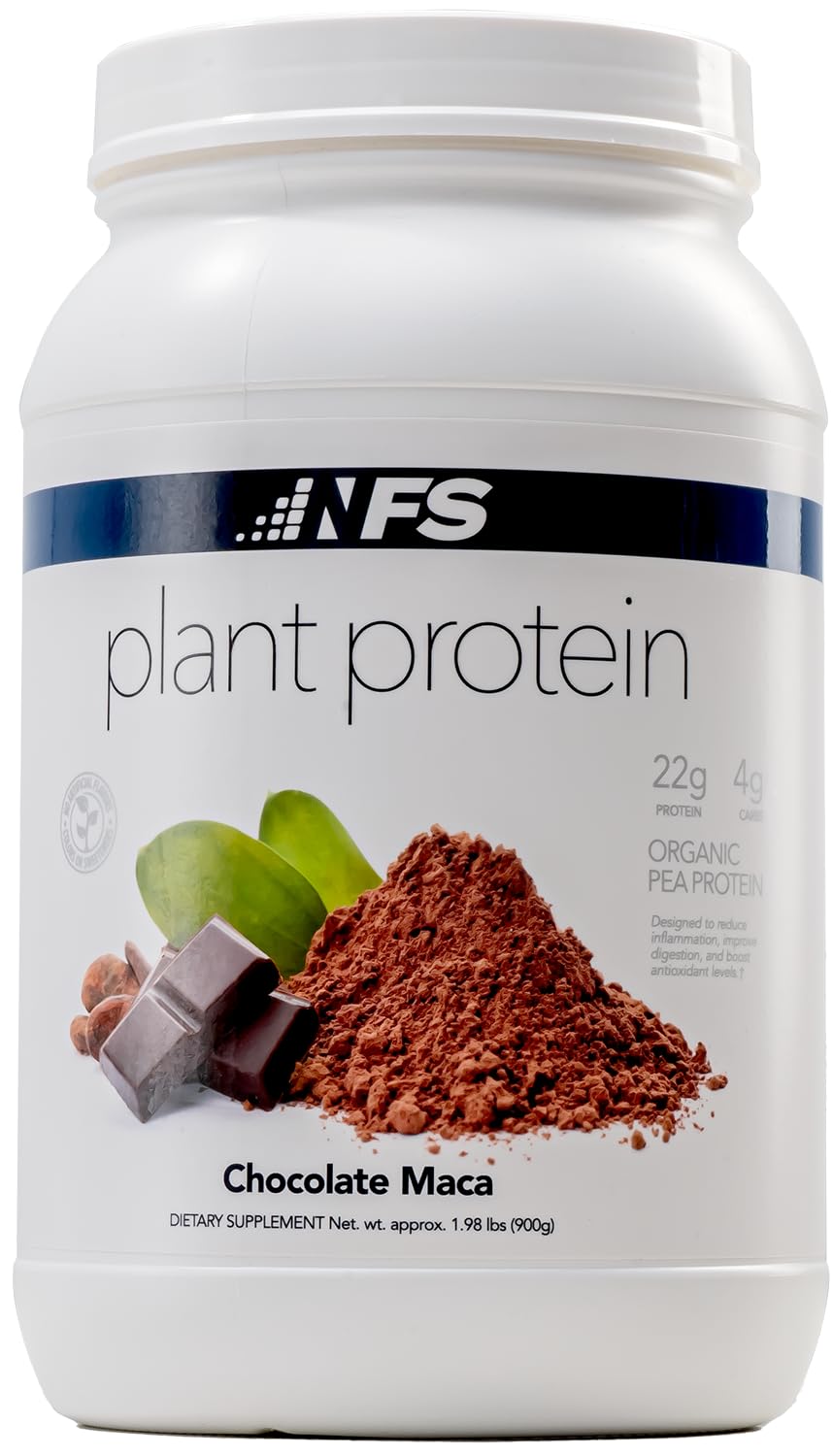 NF Sports All-Natural Plant-Based Protein Powder - Chocolate Maca Flavor | Organic, Gluten Free, Vegan Protein Supplement | 28 Servings | Perfect for Post-Workout Recovery & Healthy Smoothies