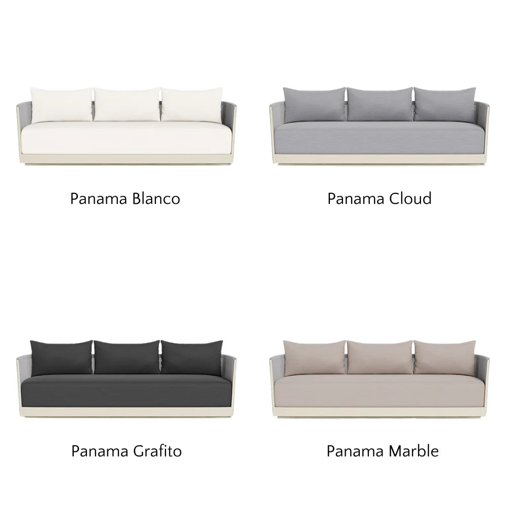 Antigua Outdoor 3-Seat Sofa Set - Waterproof Patio Furniture for Garden, Backyard, Poolside - Comfortable All-Weather Wicker Sectional Couch with Cushions