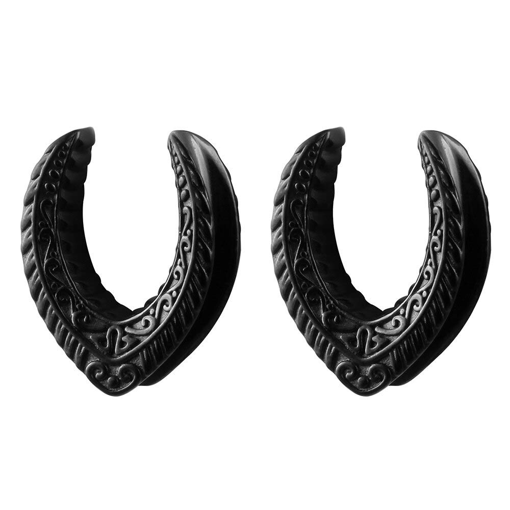 Casvort 2 PCS 8mm-25mm Hypoallergenic 316 Stainless Steel Snake Vintage Saddle Plugs - Ear Gauges, Tunnels & Piercing Expanders for Stretching - Perfect for Body Jewelry & Hot Fashion Styles