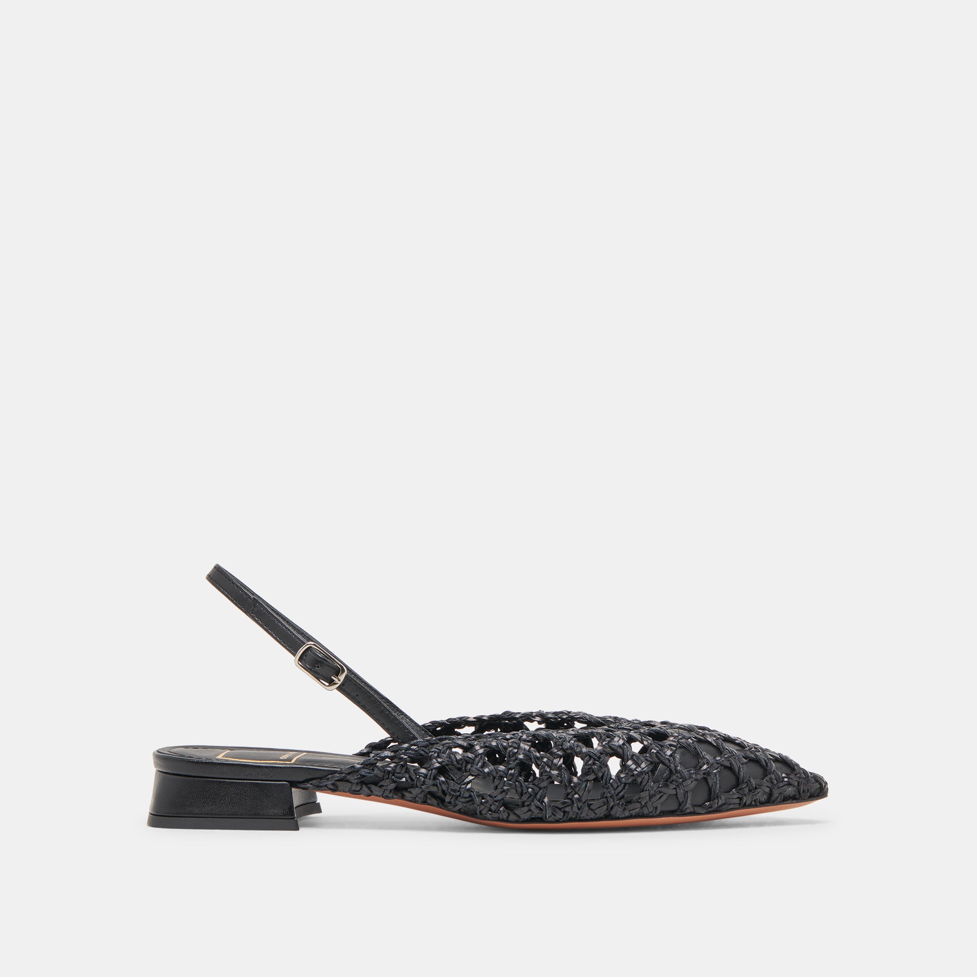 CYNDI Women's Black Woven Flats - Comfortable Slip-On Shoes for Work, Office & Casual Wear
