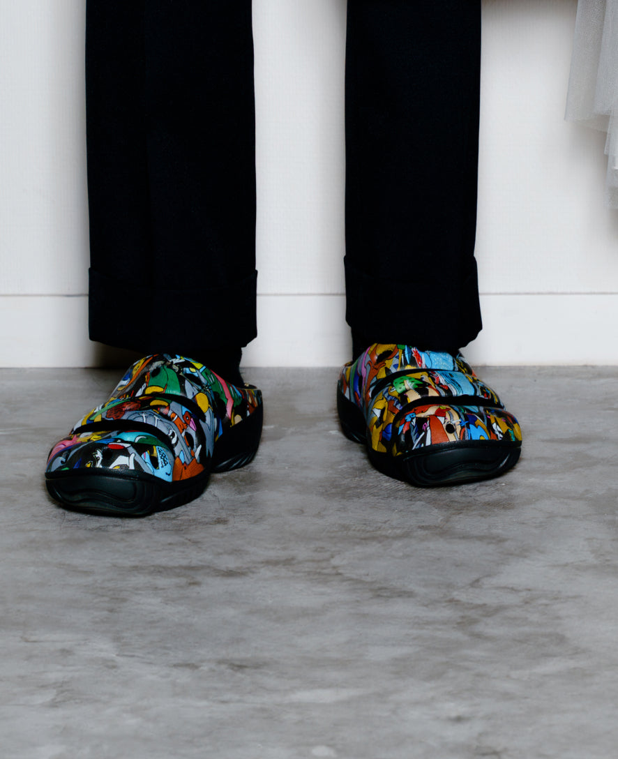 Women's Yogui Arts Clog x ARTPARA FUKAGAWA | Kujira To Nakamatachi - Stylish & Comfortable Japanese-Inspired Slip-On Shoes for Casual Wear, Home, and Outdoor Activities