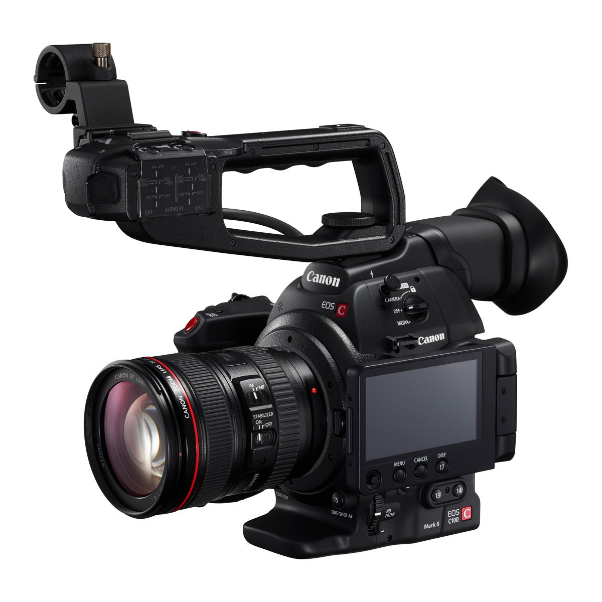 Canon EOS C100 Mark II Digital Cinema Camera with Dual Pixel CMOS AF & EF 24-105mm f/4L IS II USM Zoom Lens Kit - Professional 4K Video Recording for Filmmaking, Vlogging, and Documentary Production