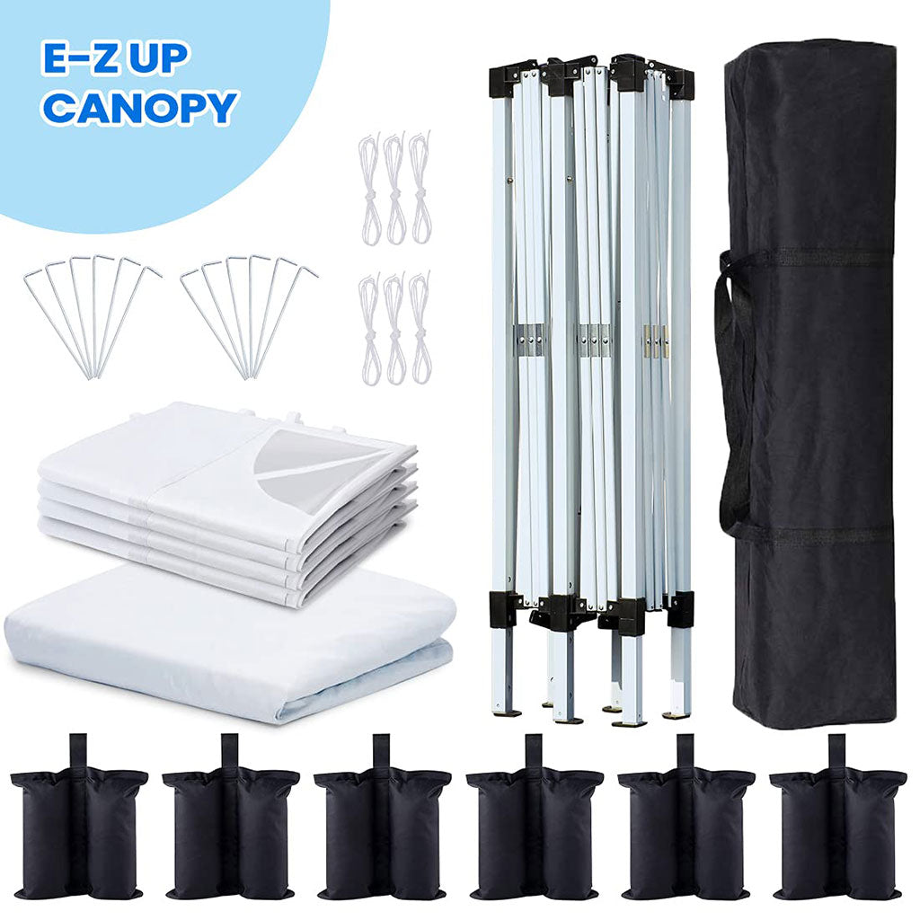 10' x 20' White Pop Up Canopy Tent with Removable Sidewalls - Outdoor Party, Camping, Beach & Event Shelter for Picnics, Markets & Backyard Gatherings