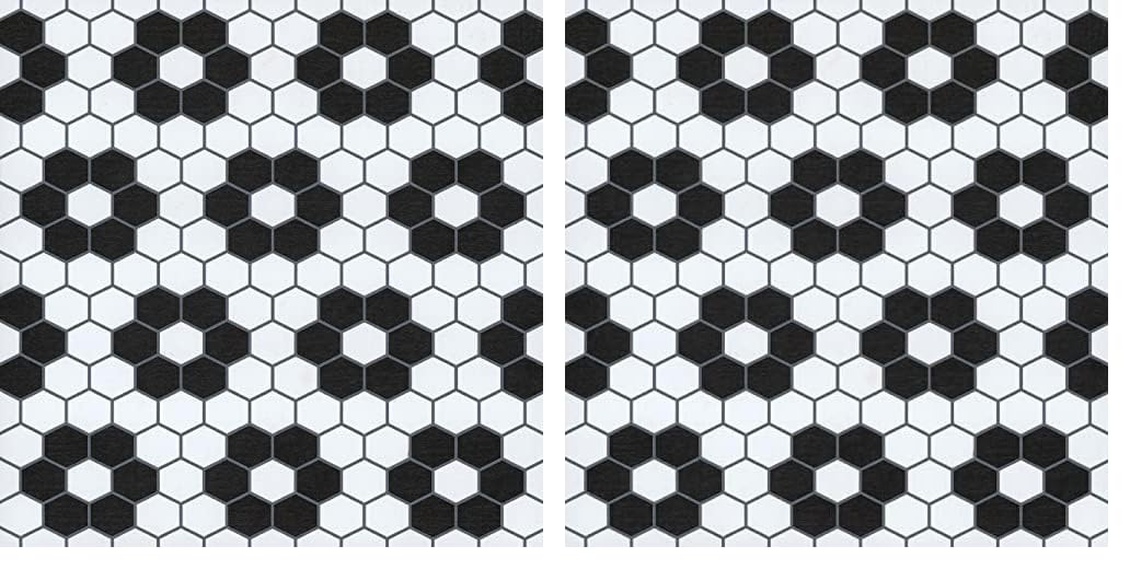 FloorPops FP3931 Peel and Stick Vinyl Floor Tiles - Black, Easy DIY Installation, Waterproof & Durable (2-Pack) - Perfect for Kitchen, Bathroom, Laundry Room & Home Renovation