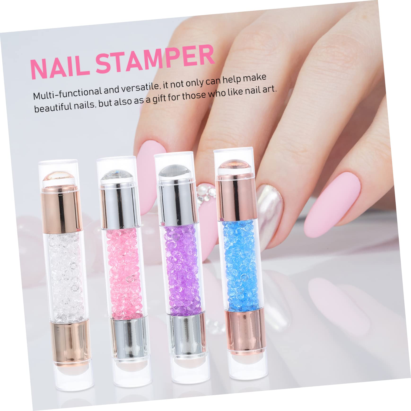 FOMIYES Double-End Nail Art Stamper Set - Professional Nail Stamping Kit for Gel Polish & Manicure Decor - Perfect for DIY Nail Art at Home & Salon Use