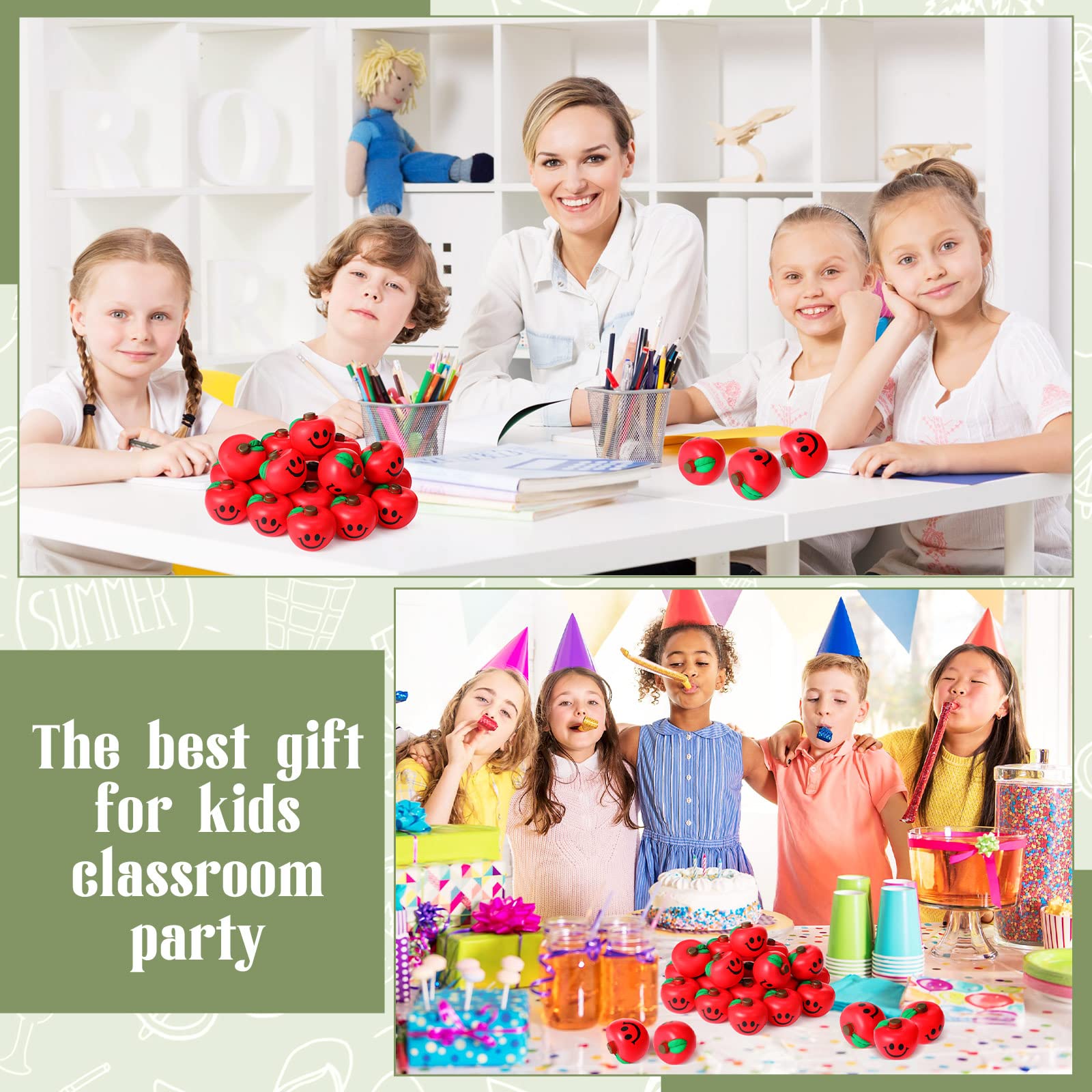 Jerify 30 Pcs Fruit Stress Ball Toys - Soft Foam Anxiety Relief Balls for Finger Exercise, Party Favors & Office Stress Relief (Red) - Perfect for Home, Office, Classroom & Therapy Sessions