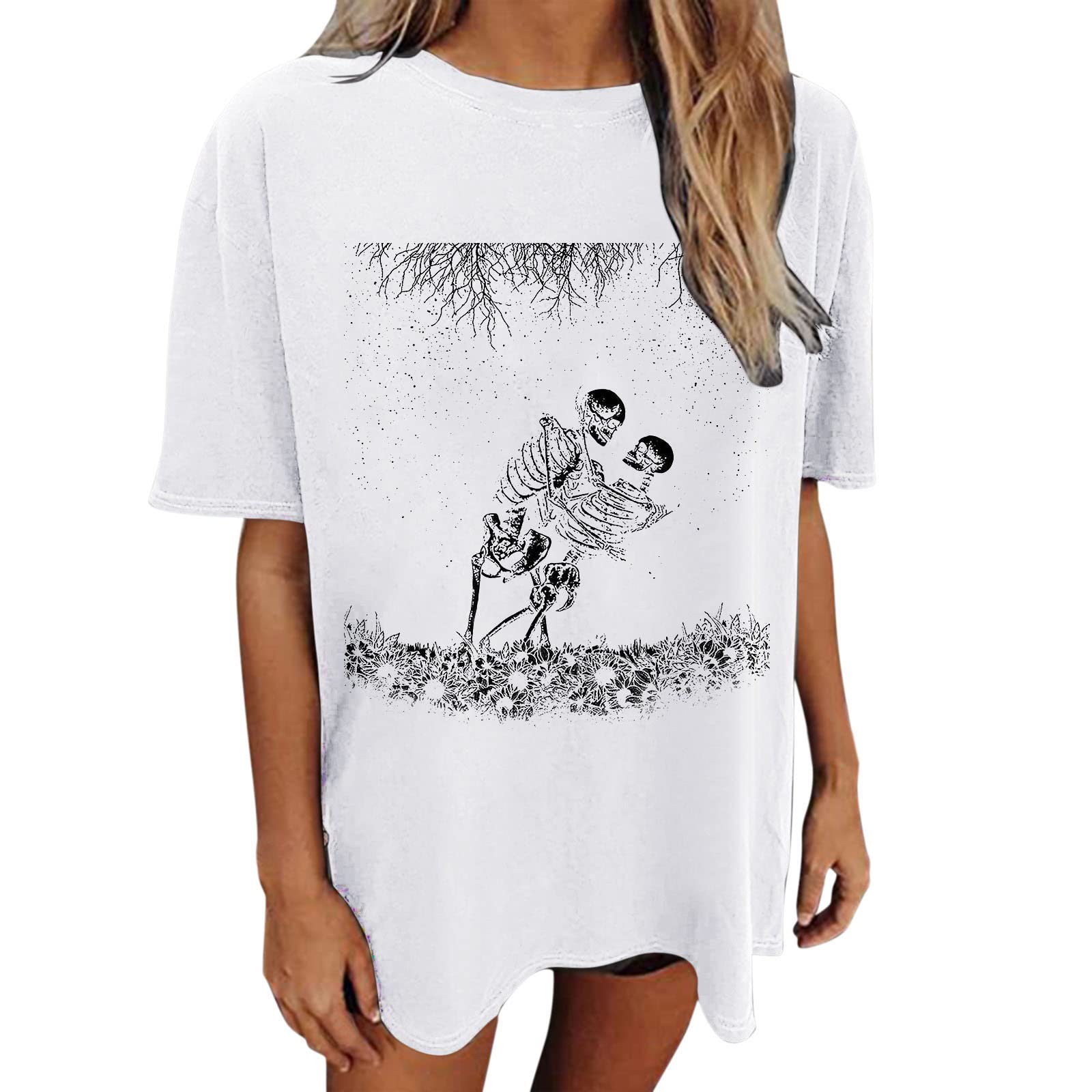 Women's Casual Short Sleeve Printed Tunic Top - Round Neck Blouse for Everyday Wear | Perfect for Work, Weekend Outings & Summer Fashion