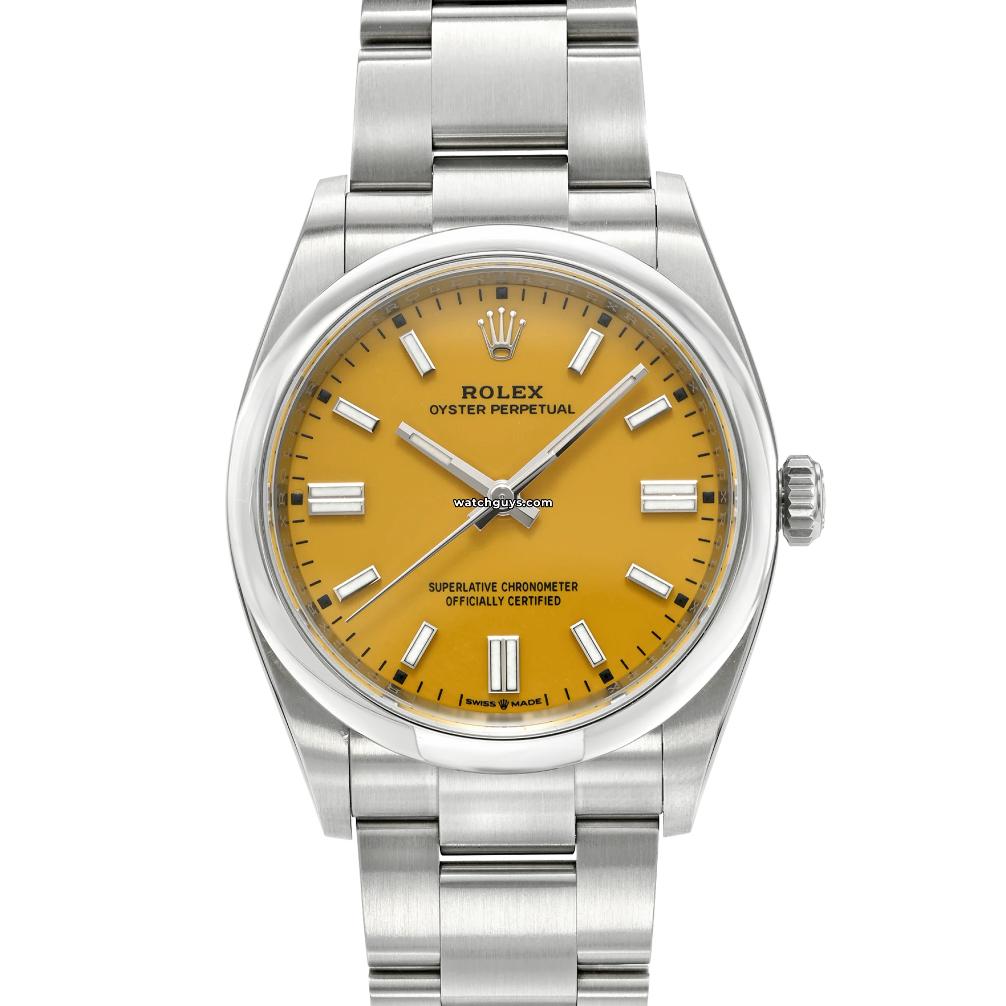 Rolex Oyster Perpetual 126000 Yellow Stainless Steel Watch - Luxury Automatic Timepiece for Men, Perfect for Business, Formal Events & Everyday Wear
