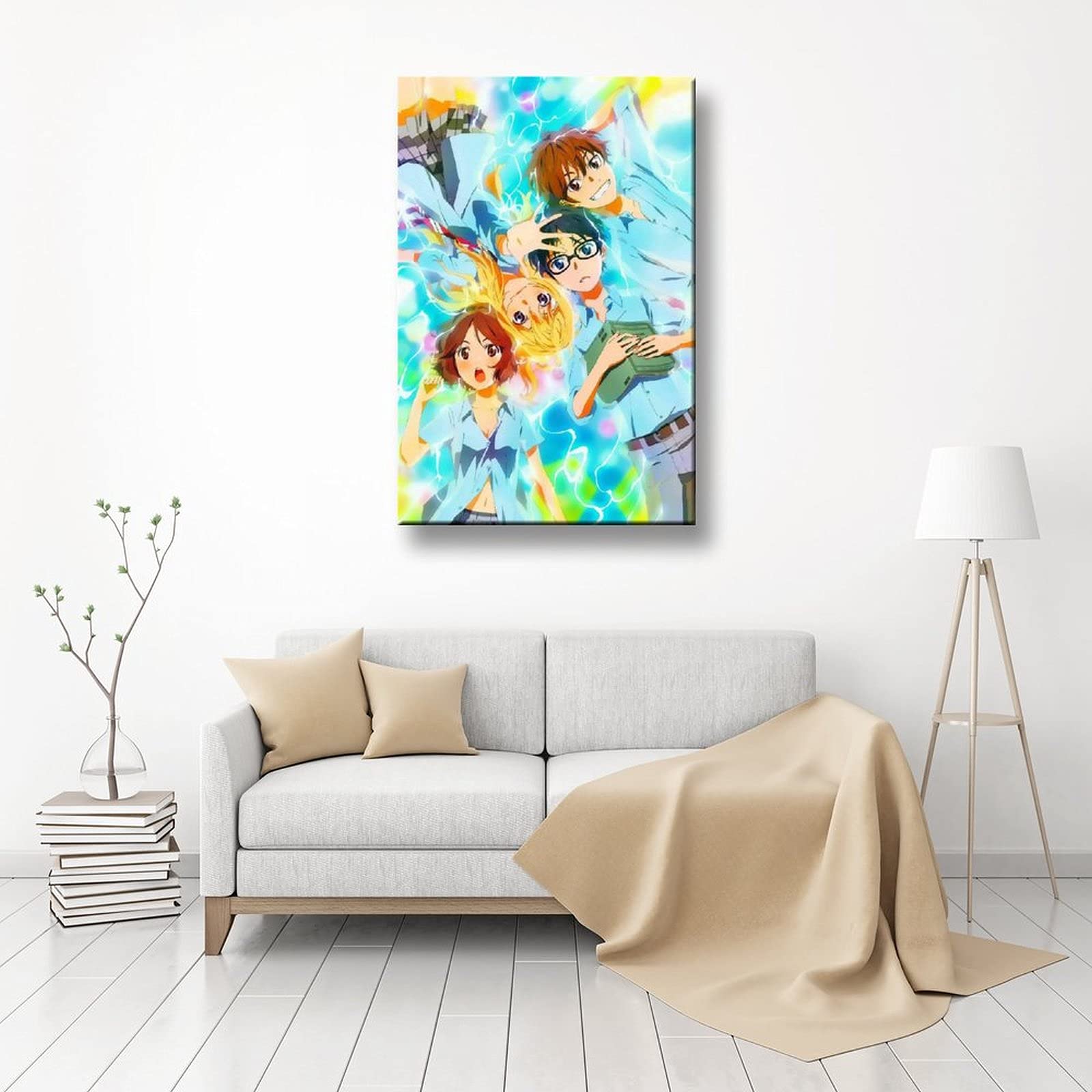 Anime Cartoon Posters - Your Lie in April Manga Wall Art Canvas Prints (24x36inch/60x90cm) - Modern Home Decor, Room Aesthetic, Unframed/Framed Options - Perfect for Bedroom, Living Room & Office Decorations