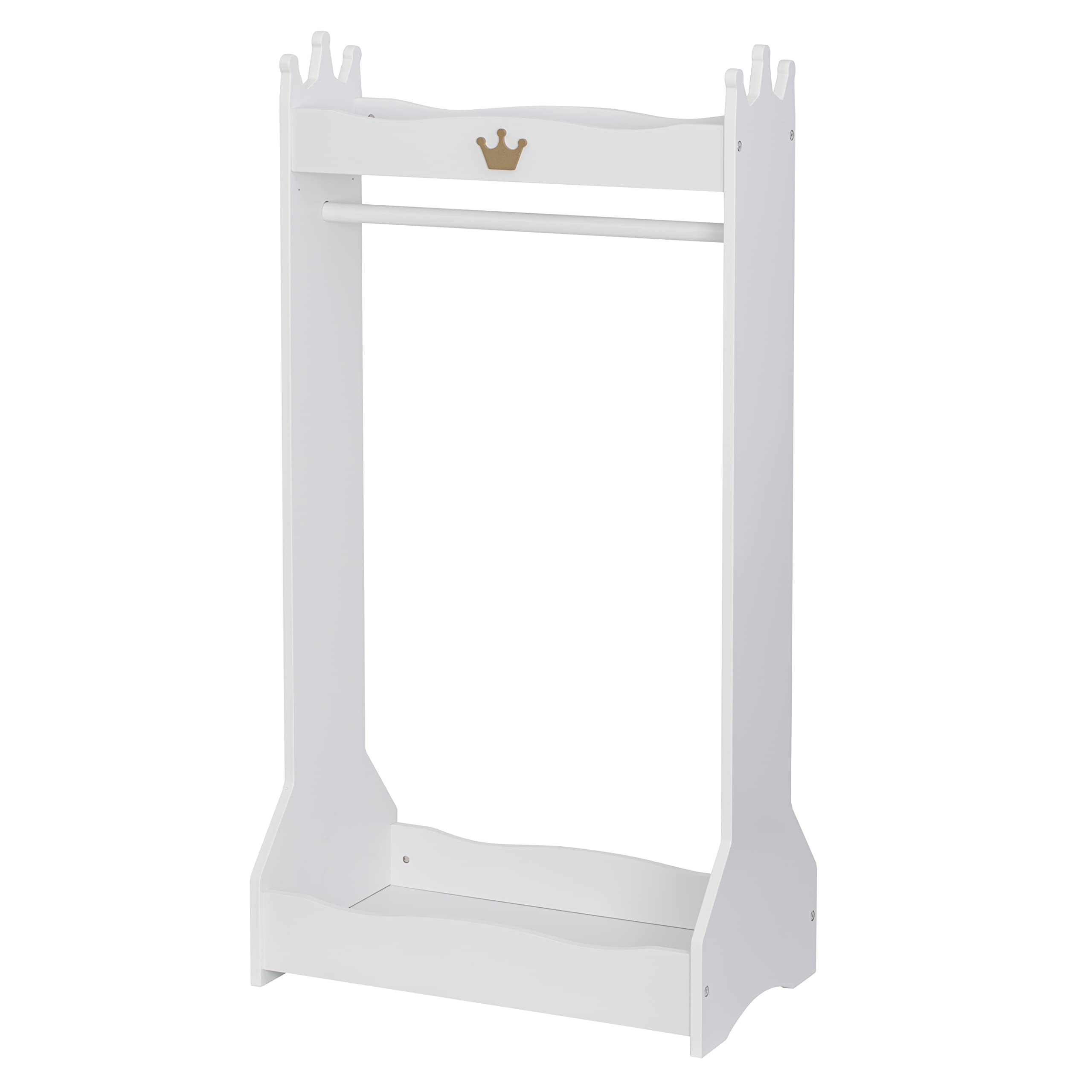 UTEX Kids Dress Up Storage Organizer - Hanging Armoire Closet with Rack for Toddler Costumes (Age 3+) - White | Perfect for Bedroom, Playroom & Daycare Organization