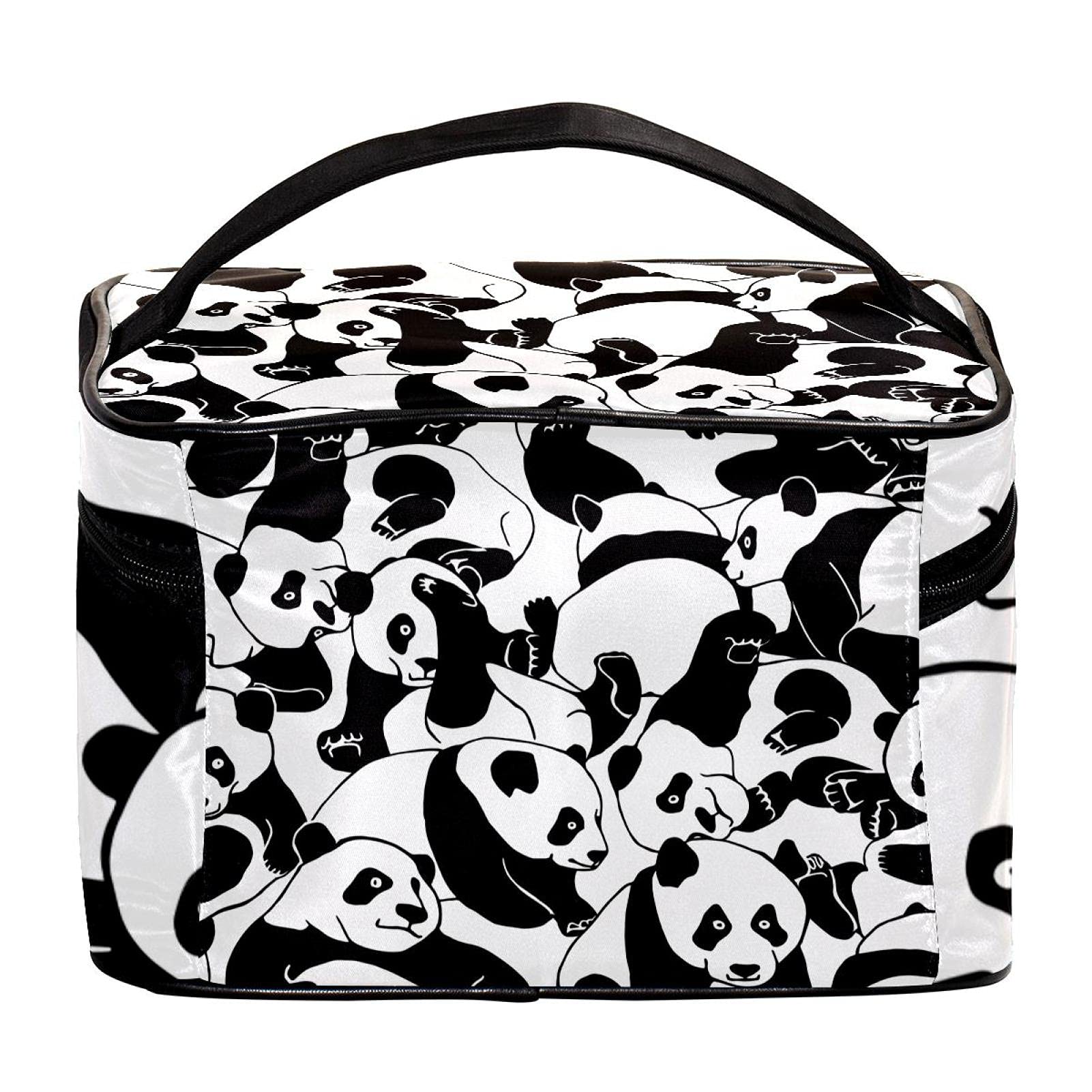 Waterproof Panda Print Travel Makeup Bag - Large Cosmetic Organizer with Zipper for Women & Girls - Perfect for Travel, Gym, and Daily Essentials Storage