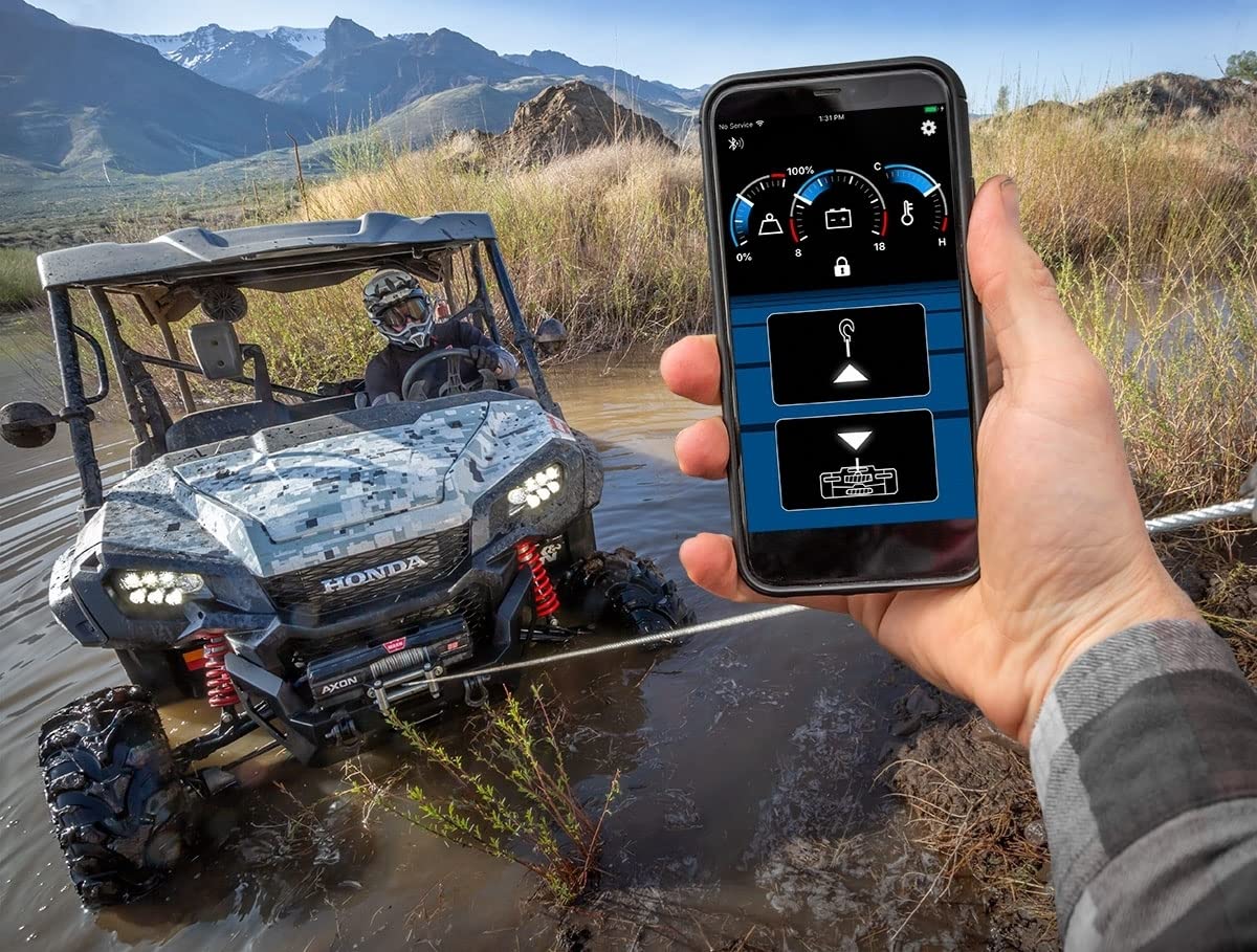 WARN 103940 Wireless Remote Control Hub Receiver with Smartphone App - Compatible with AXON Winches for Off-Road, Towing, and Heavy-Duty Vehicle Recovery