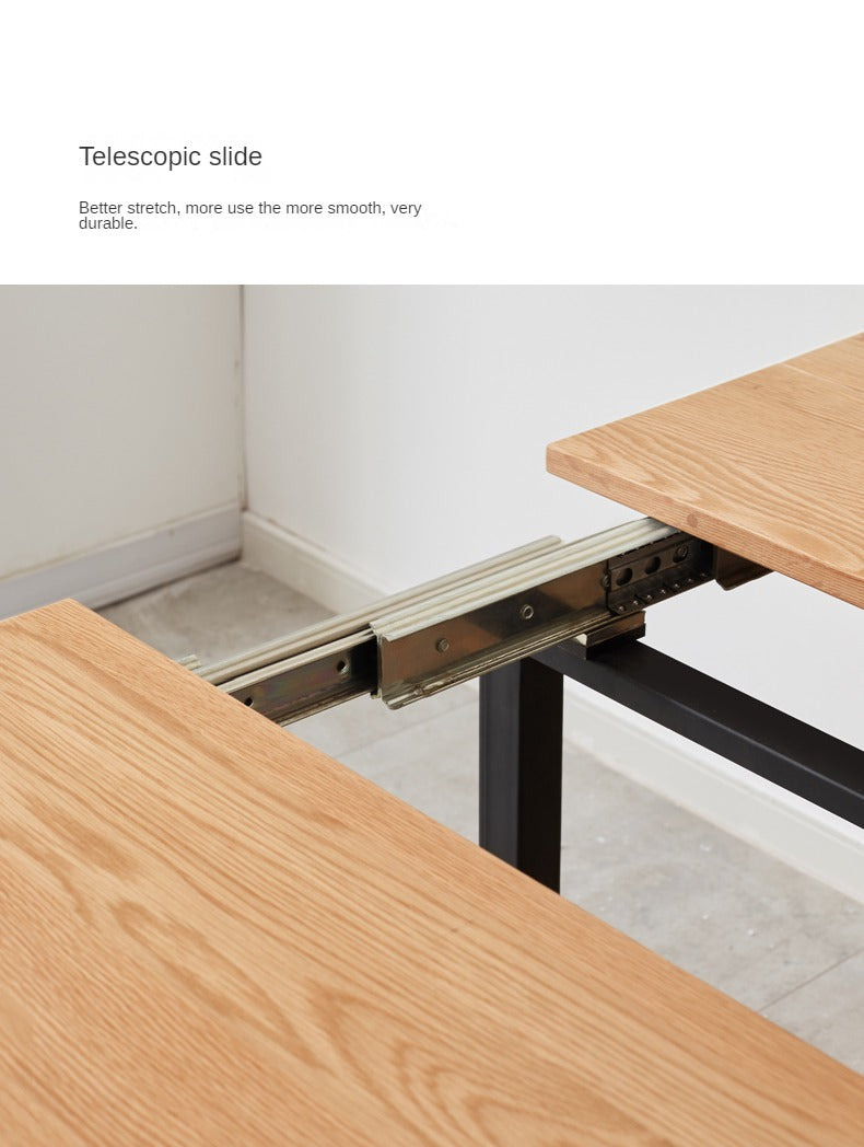 Solid Oak Wood Extendable Dining Table & Buffet Sideboard - Perfect for Small Spaces, Entertaining, and Modern Farmhouse Decor