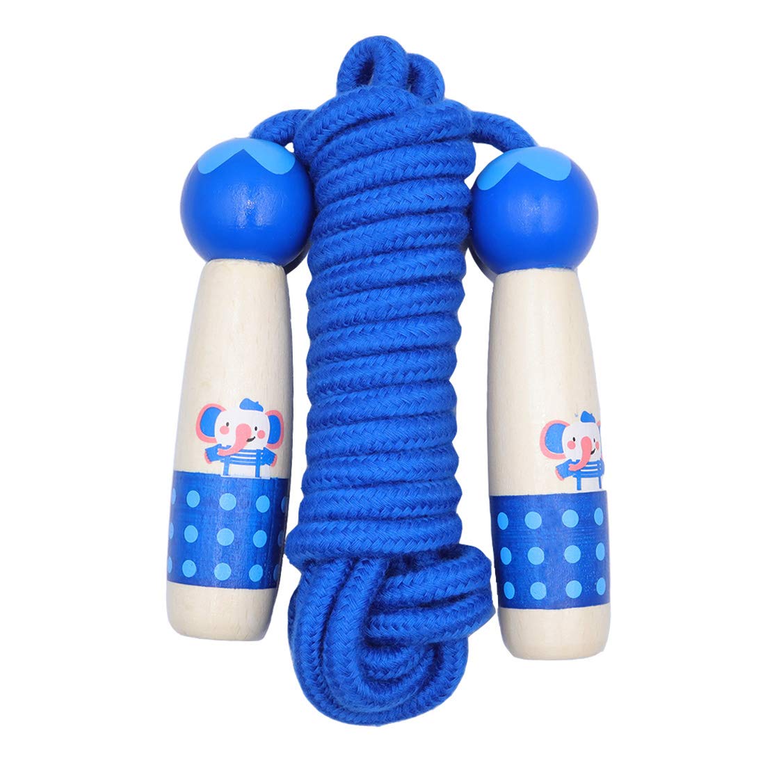 Adjustable Jump Rope for Kids - Cotton Rope with Wooden Handles for Boys & Girls - Perfect for Fitness, Exercise & Outdoor Play - Ideal for Home, School & Sports Activities