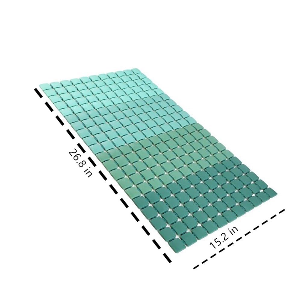Non-Slip Bath Mat for Shower & Bathtub - Washable Anti-Skid Safety Floor Mat for Kids & Elderly - Gradient Green Shower Stall Carpet - Perfect for Bathroom Safety & Comfort