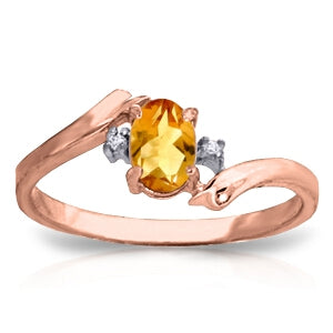 0.46 Carat 14K Solid Rose Gold Mystic Citrine Diamond Ring for Women - Elegant Birthstone Jewelry Gift for Anniversary, Engagement & Special Occasions