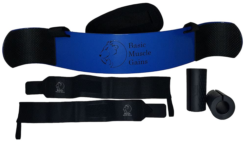 BMG Arm Blaster & Fat Gripz Combo with Free Wrist Wraps - Muscle Building Arm Isolator for Biceps & Triceps Workouts | Home Gym & Weight Training Equipment for Bodybuilders