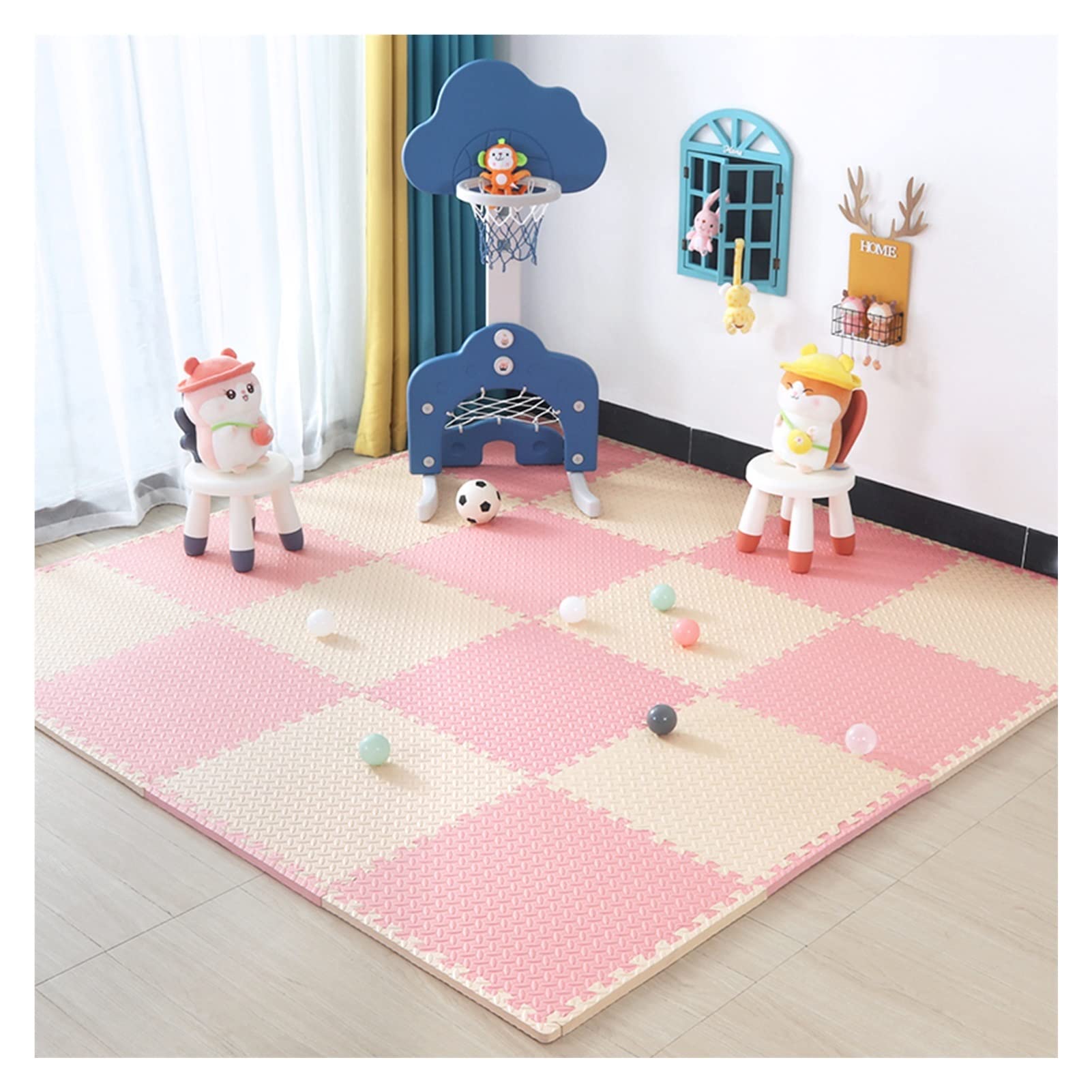 BDSHL Interlocking EVA Foam Floor Tiles - Leaf Pattern Exercise Mat for Home Gym, Workouts, Playroom & Yoga - Non-Slip Puzzle Carpet Tiles (40-Piece Set, 30x30x1cm) - Perfect for Home Fitness, Kids Play Area & Workout Spaces