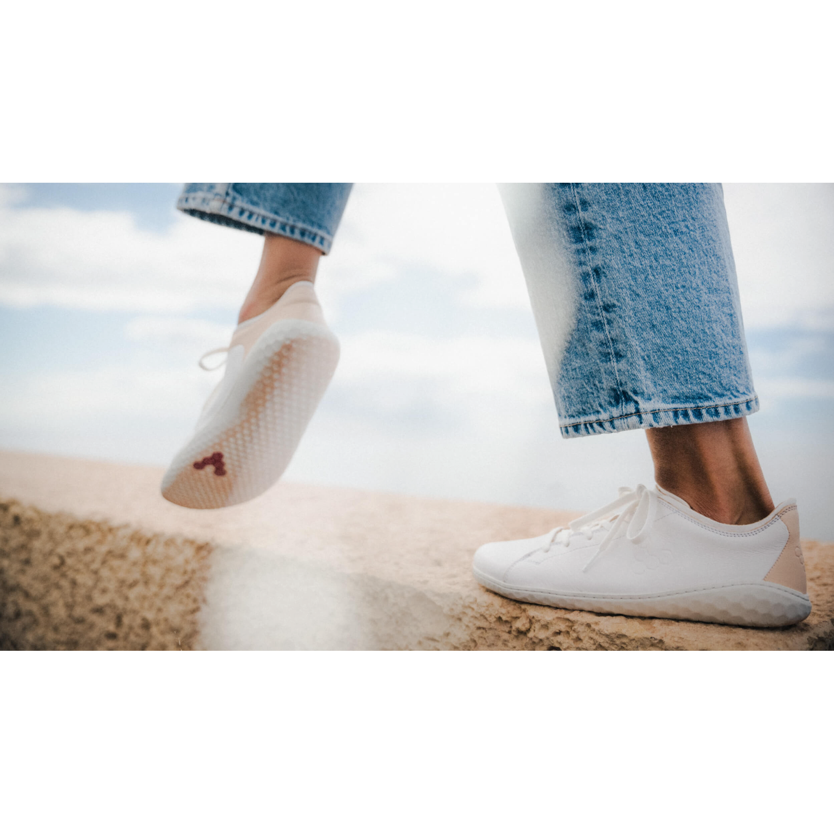 Vivobarefoot Women's Geo Court III - Minimalist Barefoot Shoes in Bright White | Comfortable & Stylish for Walking, Running & Everyday Wear