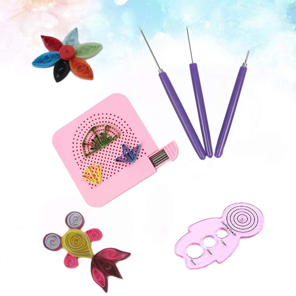 5-Piece Quilling Tool Kit with Templates, Rolling Needle, Comb, Grid Guide & Pen - Perfect for DIY Paper Crafts, Scrapbooking & Card Making