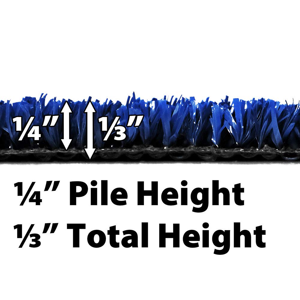 Premium 6ft x 15ft Electric Blue Artificial Grass Turf with Marine Backing - .25 Inch Pile Height - UV Resistant Synthetic Lawn for Outdoor, Patio, Poolside & Play Areas - Pet Friendly Landscape Solution