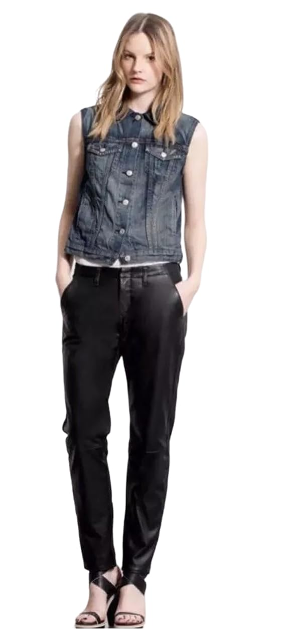 rag & bone Women's Black Hyde Portobello High-Rise Skinny Pants Size 27 - Stylish Slim Fit Trousers for Work, Office & Night Out