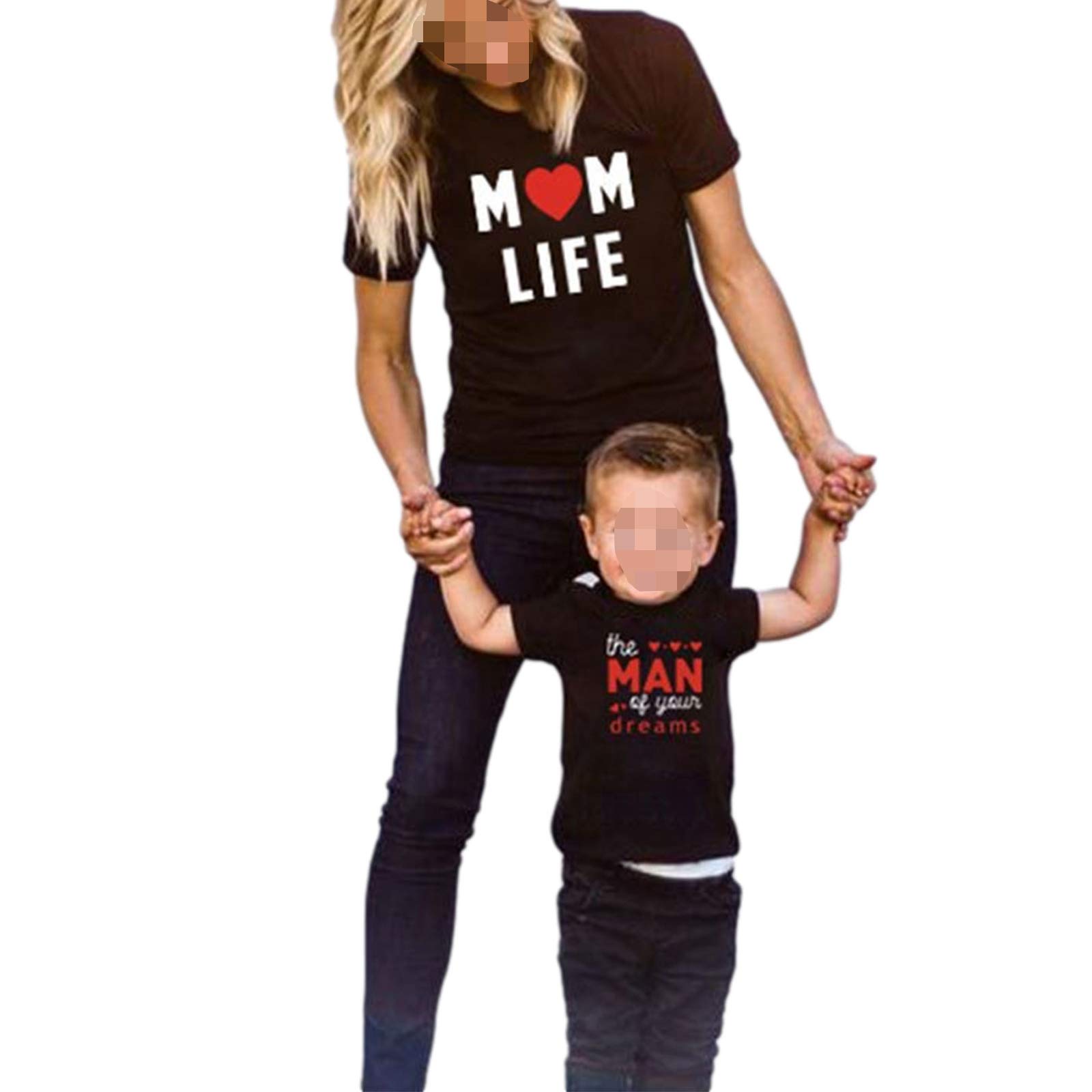 Mom and Son Matching Outfits - Cute Mommy & Me T-Shirts for Mothers Day, Valentines Day - Family Matching Clothes for Holidays, Photos & Special Occasions
