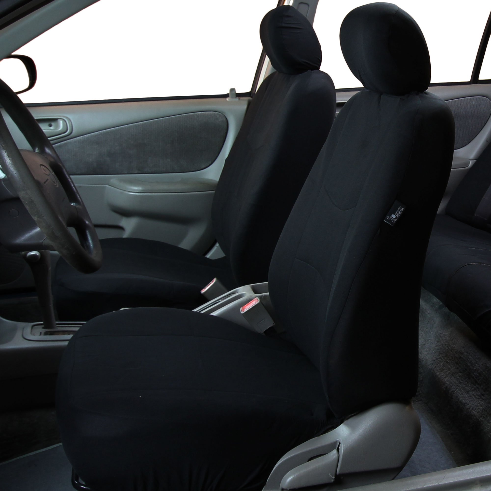 FH Group Universal Black Car Seat Covers - Full Set for Vans, Trucks & SUVs - Durable Interior Protection