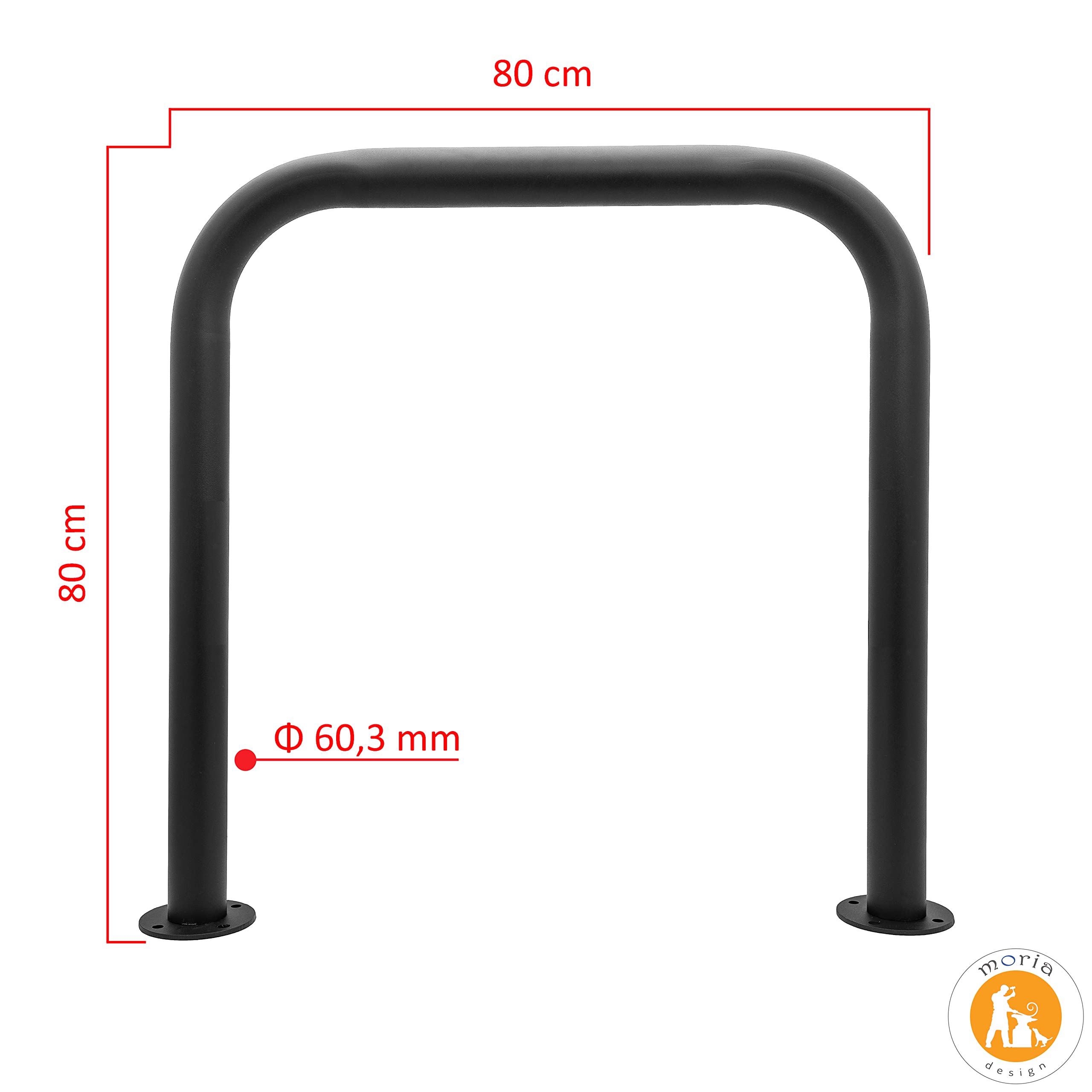 MORIA DESIGN 80 x 80 cm Heavy Duty Bike Stand for 2 Bicycles - Stable Floor Parking Rack for E-Bike, Mountain Bike & Road Bike - Galvanized Powder Coated Steel - Perfect for Garage, Apartment & Outdoor Storage