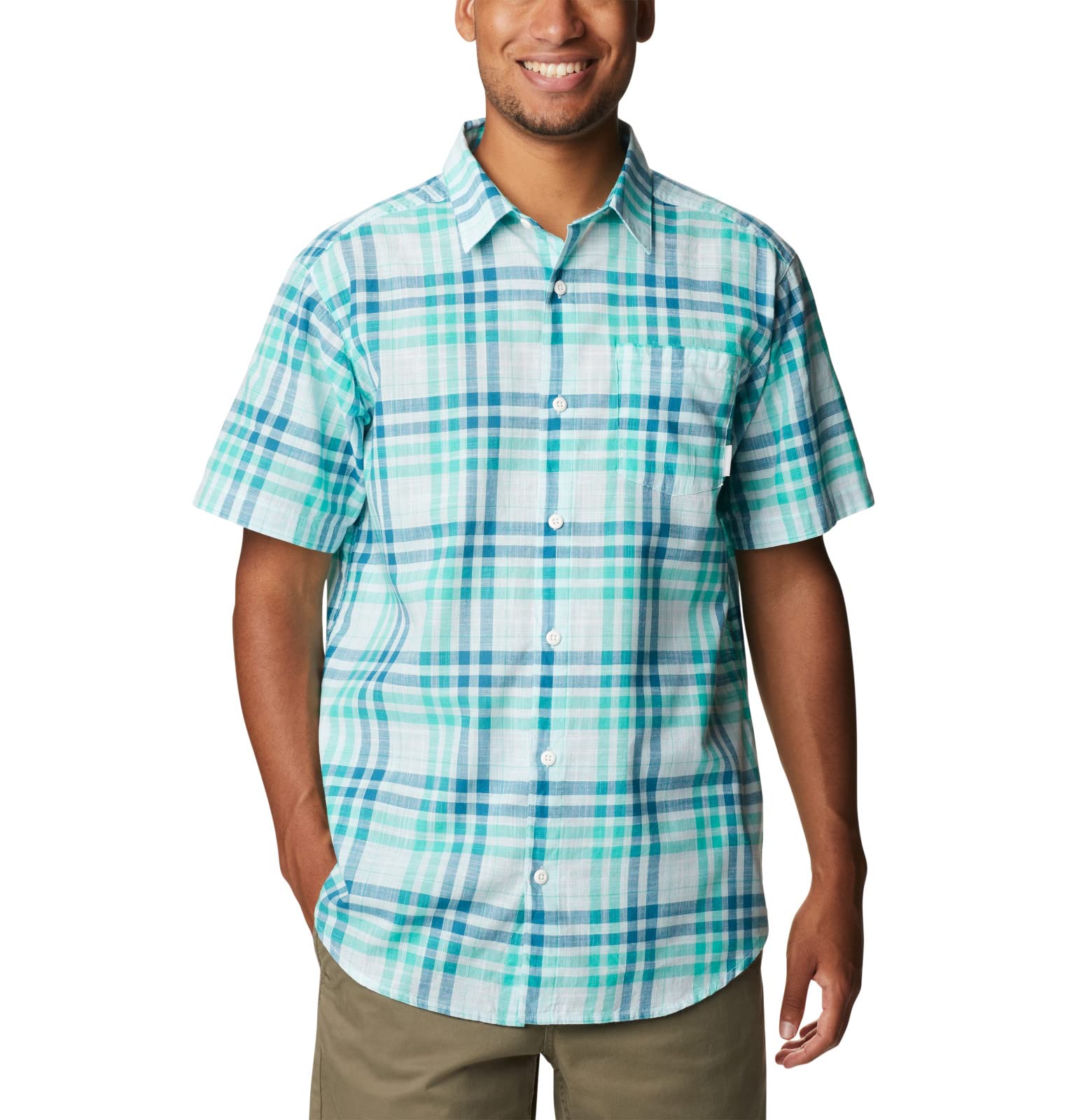 Columbia Men's Under Exposure Yarn Dye Short Sleeve Shirt - Moisture-Wicking Hiking & Outdoor Casual Shirt for Summer Adventures