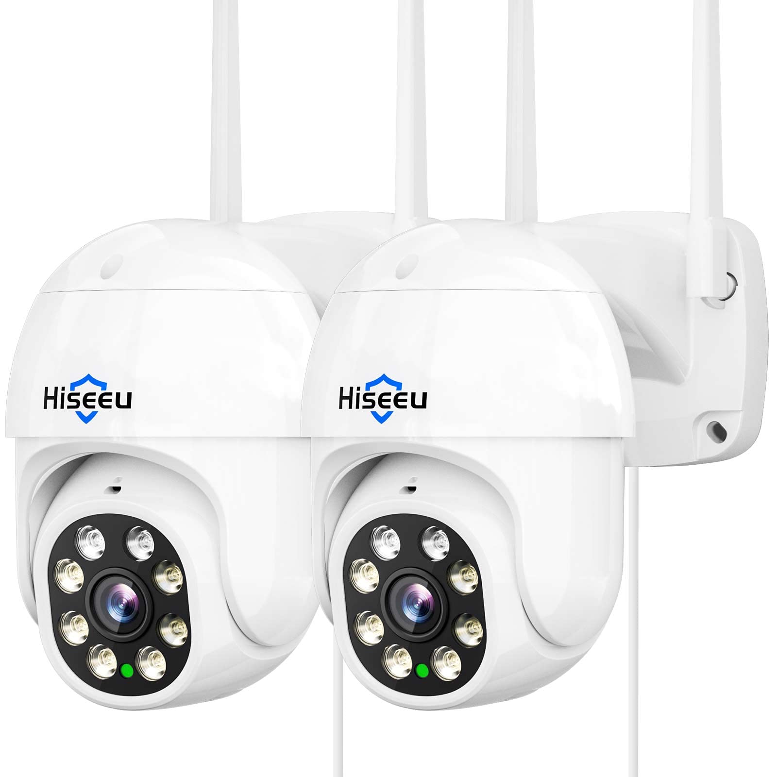 2K Wireless Outdoor Security Camera with Floodlight - 3MP Pan Tilt WiFi Camera, Motion Tracking, Color Night Vision, Two-Way Audio, Light Alarm, PC/Mobile Remote Viewing - Ideal for Home Security, Backyard Monitoring & Business Surveillance