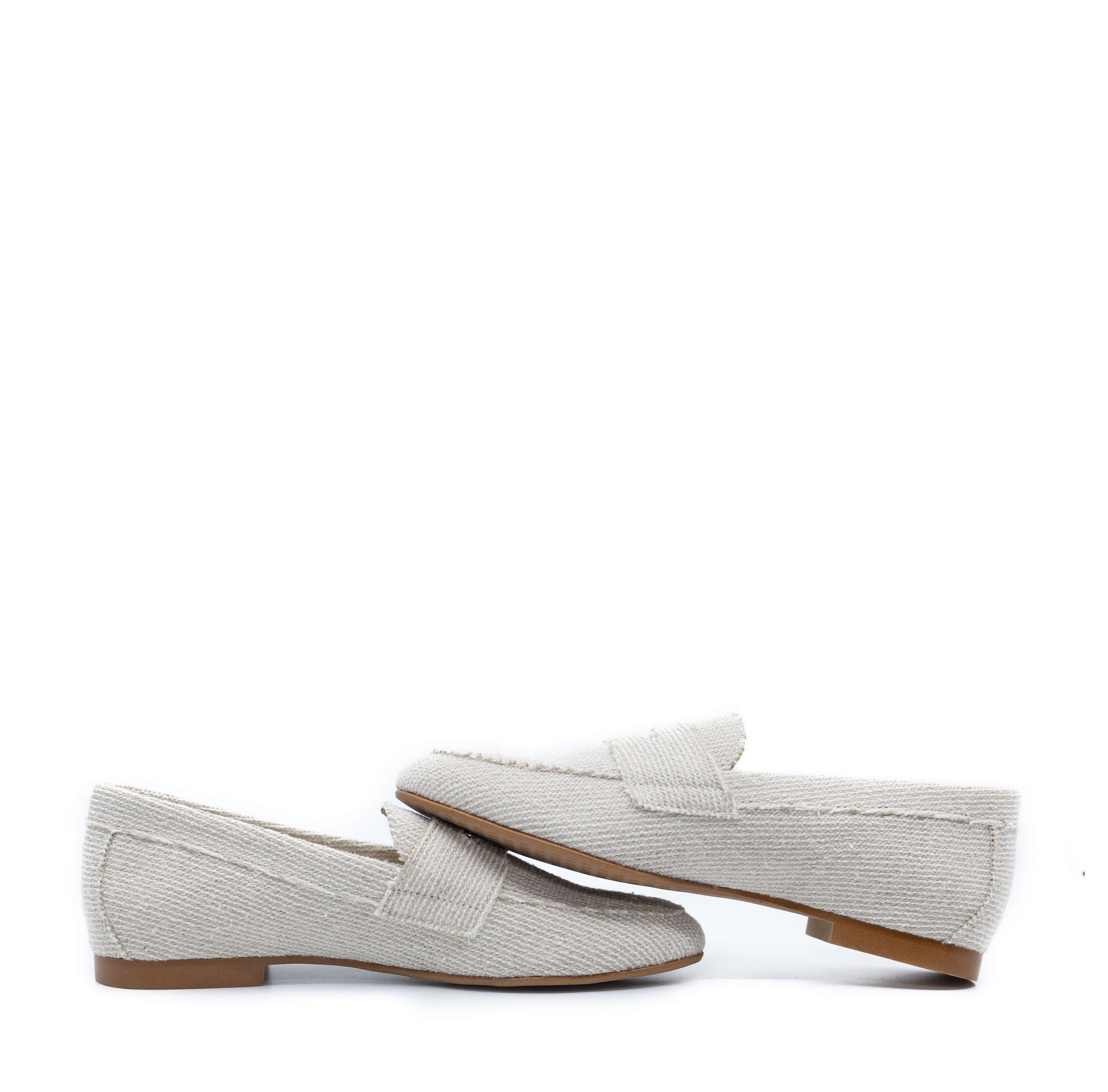 Blublonc Natural Linen Penny Loafers - Comfortable & Breathable Men's Casual Shoes for Office, Travel & Everyday Wear