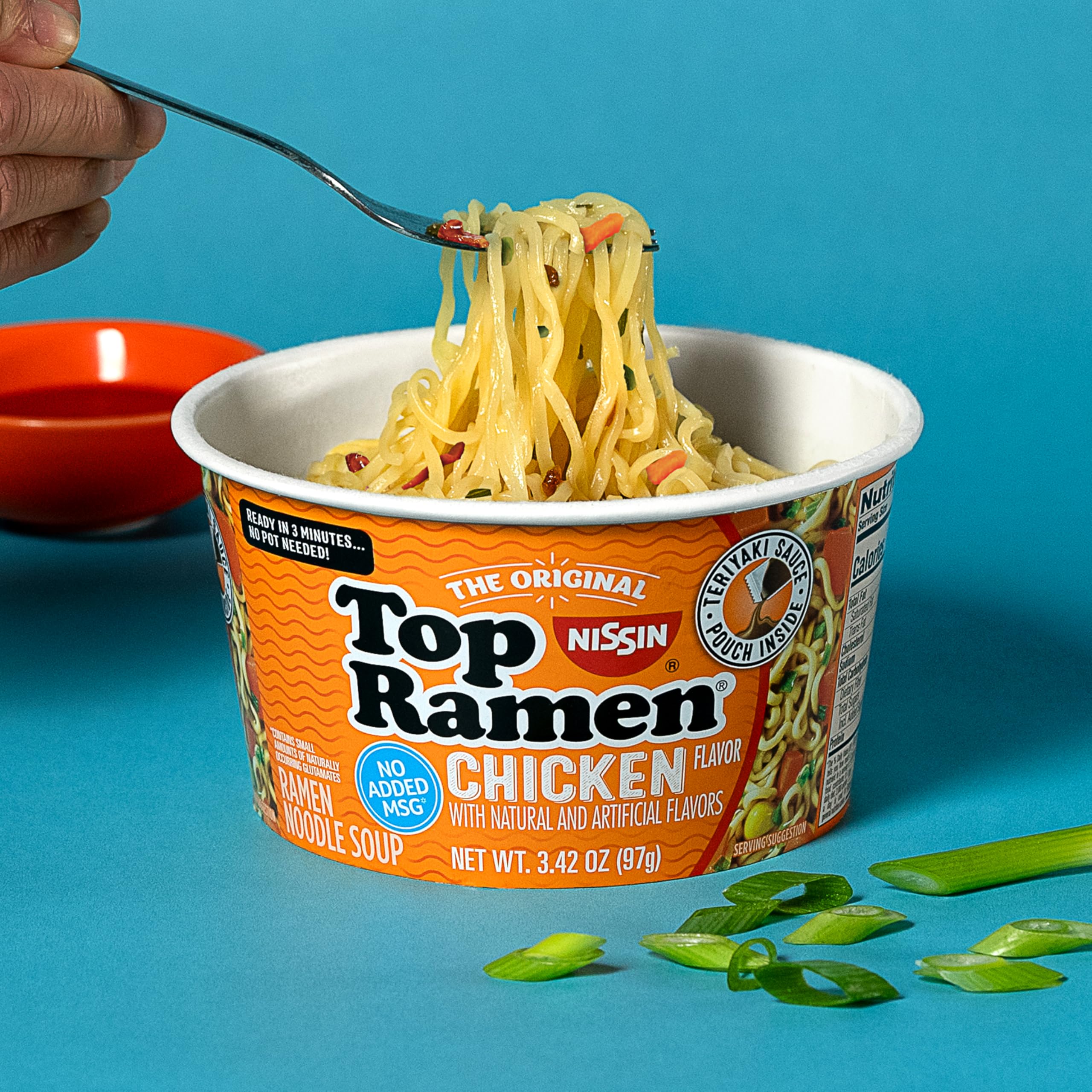 Nissin Top Ramen Bowl Ramen Noodle Soup - Chicken Flavor, 3.42oz (6-Pack) | Quick & Easy Instant Noodles for Lunch, Dinner or Snack | Perfect for College Students, Office Meals & Emergency Food